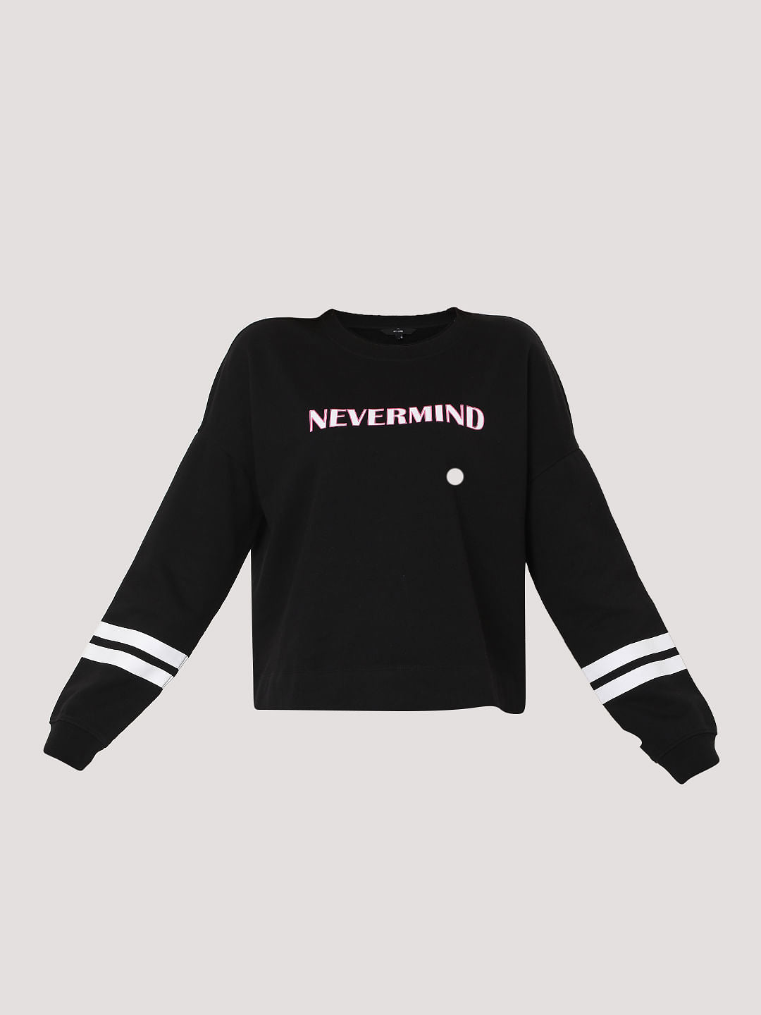 Black Text Print Sweatshirt