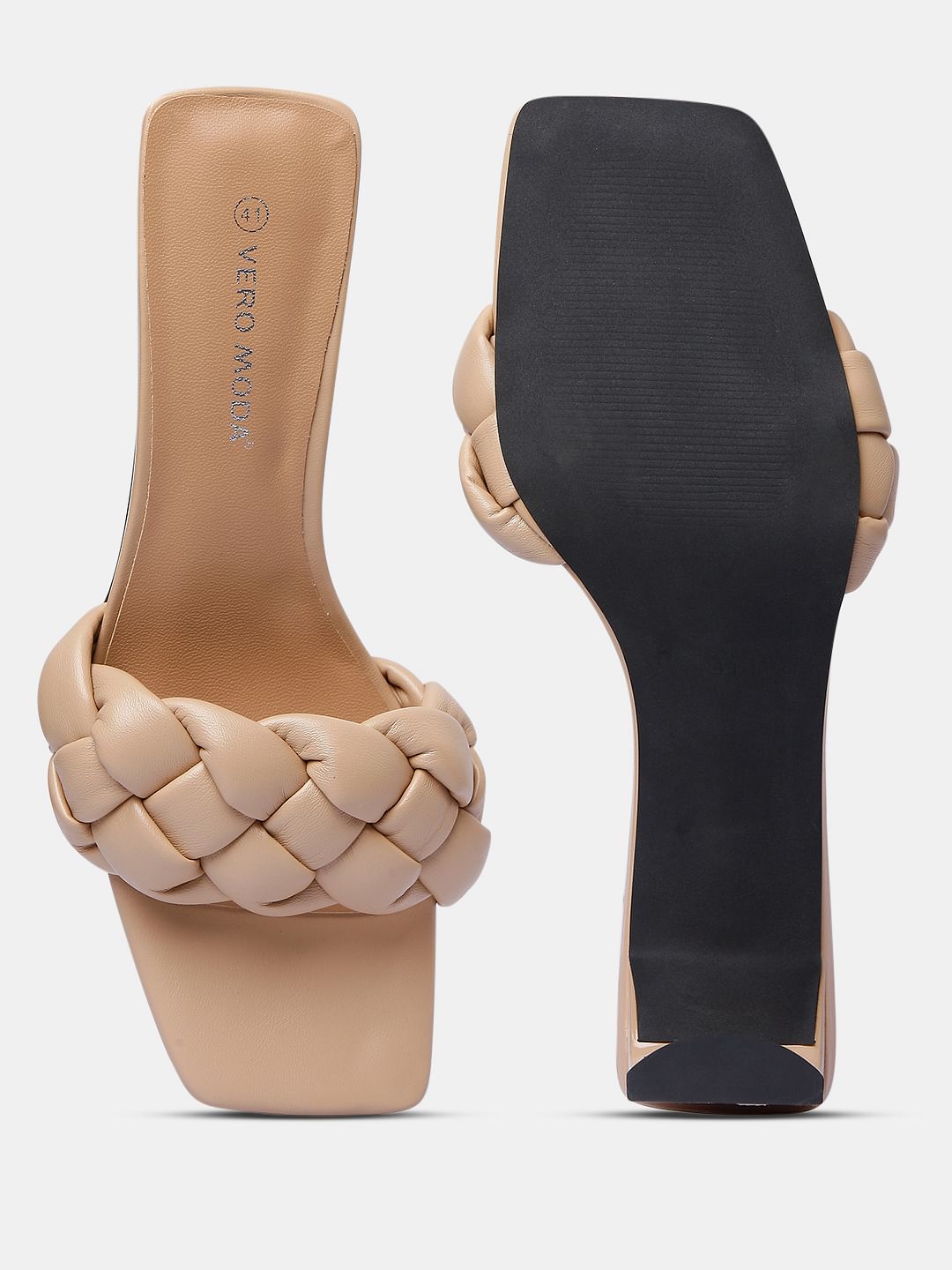 Beige Braided Sandals