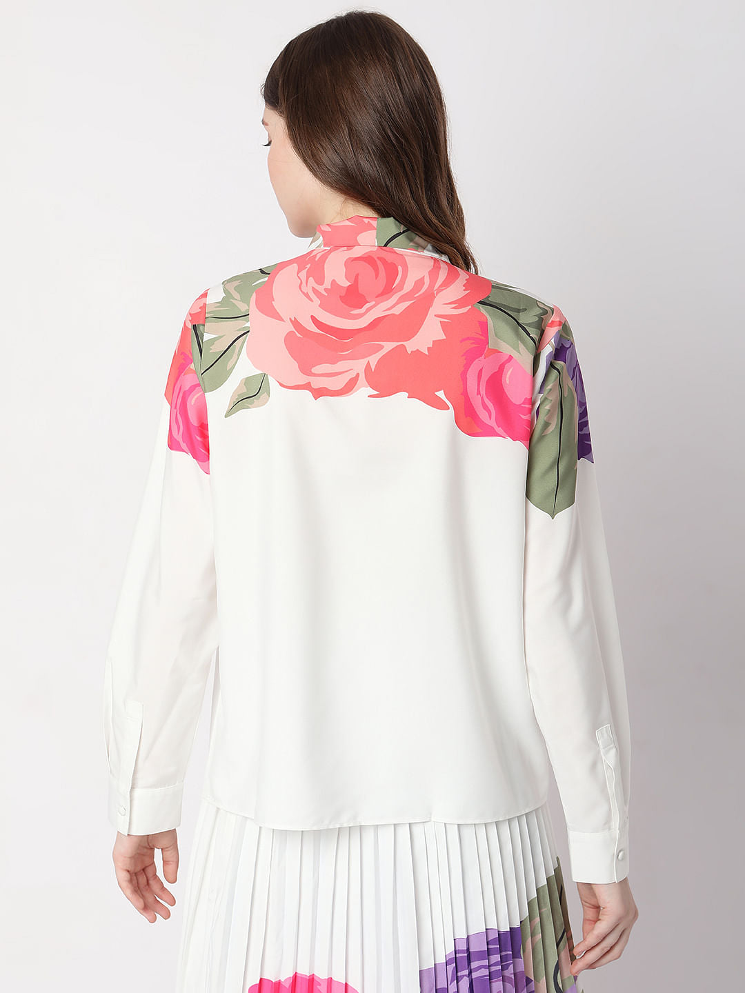 White Floral Co-Ord Shirt