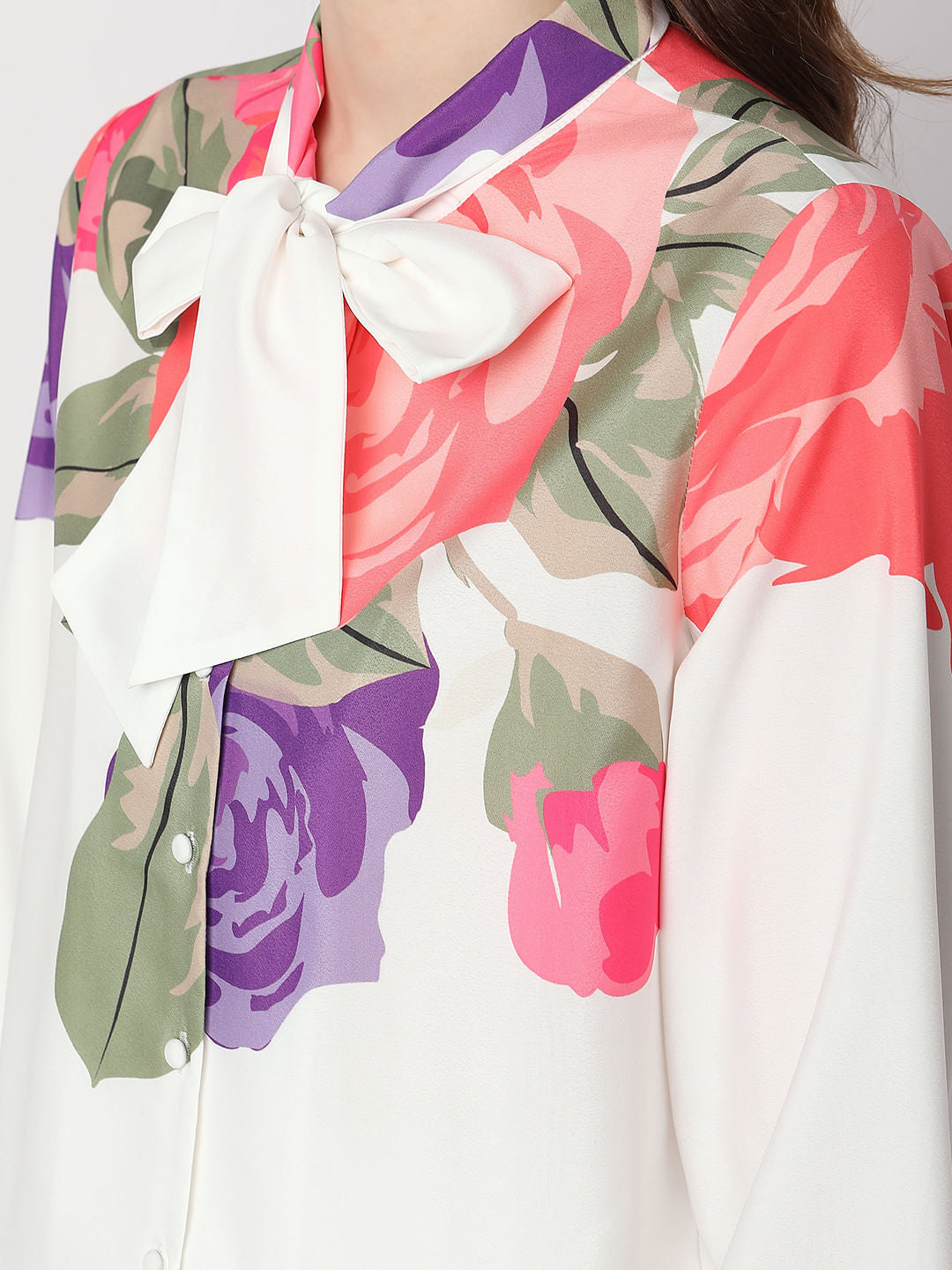 White Floral Co-Ord Shirt