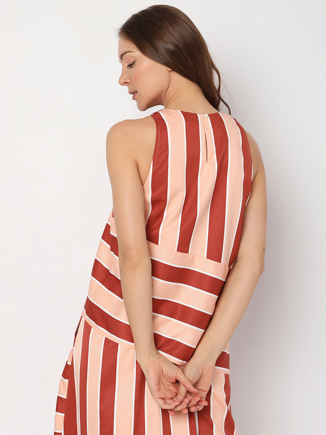 Peach Striped Co-Ord Top
