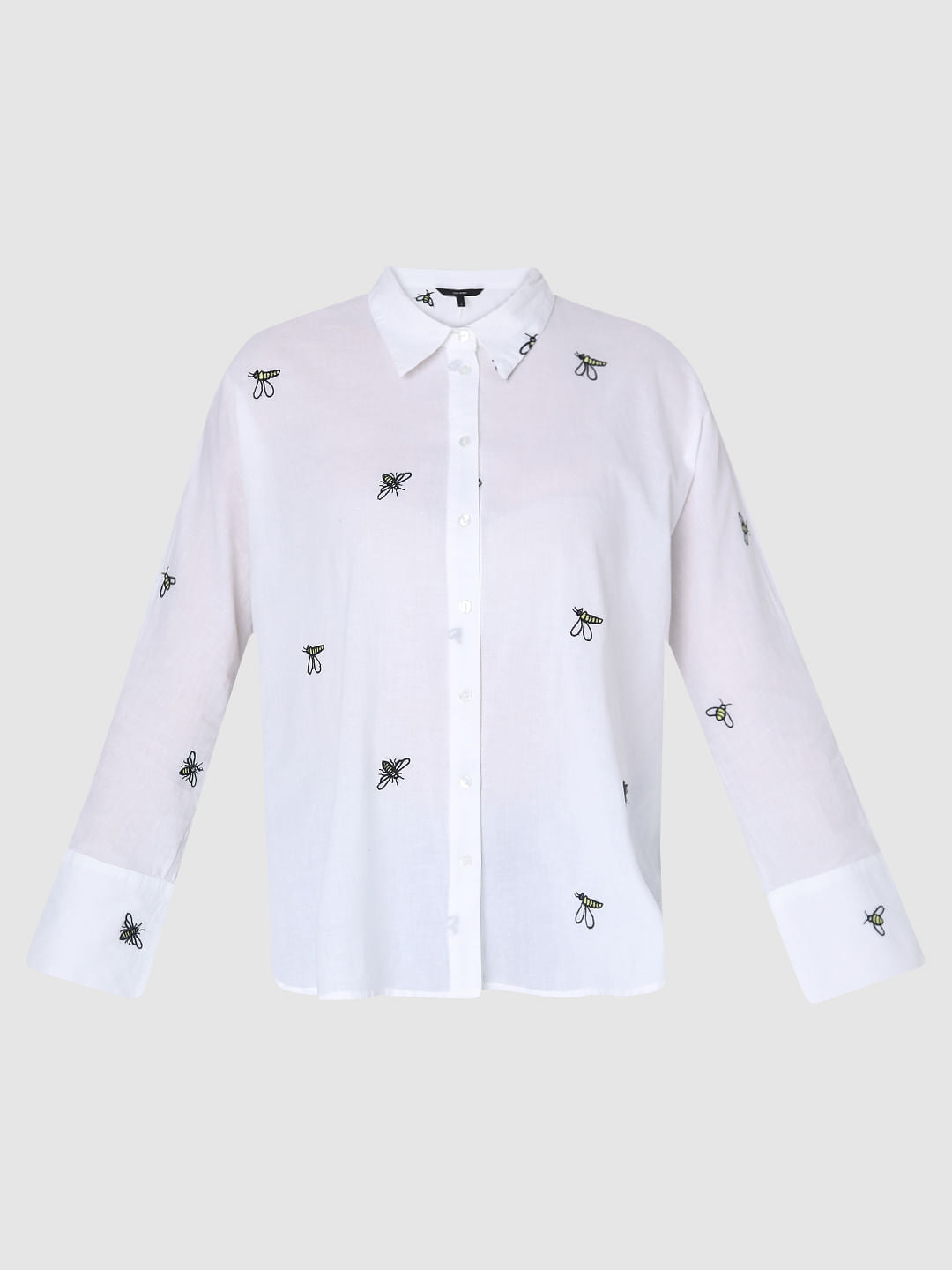 White Bee Print Shirt