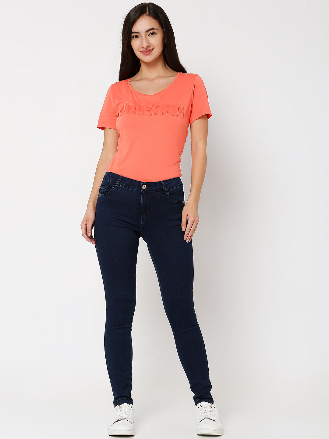 Dark Blue Mid Rise Wendy Skinny Jeans