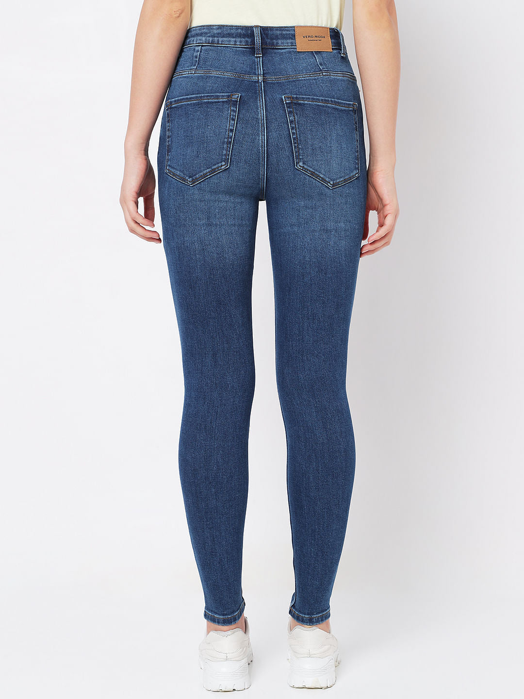 Blue High Rise Buttoned Wendy Skinny Jeans