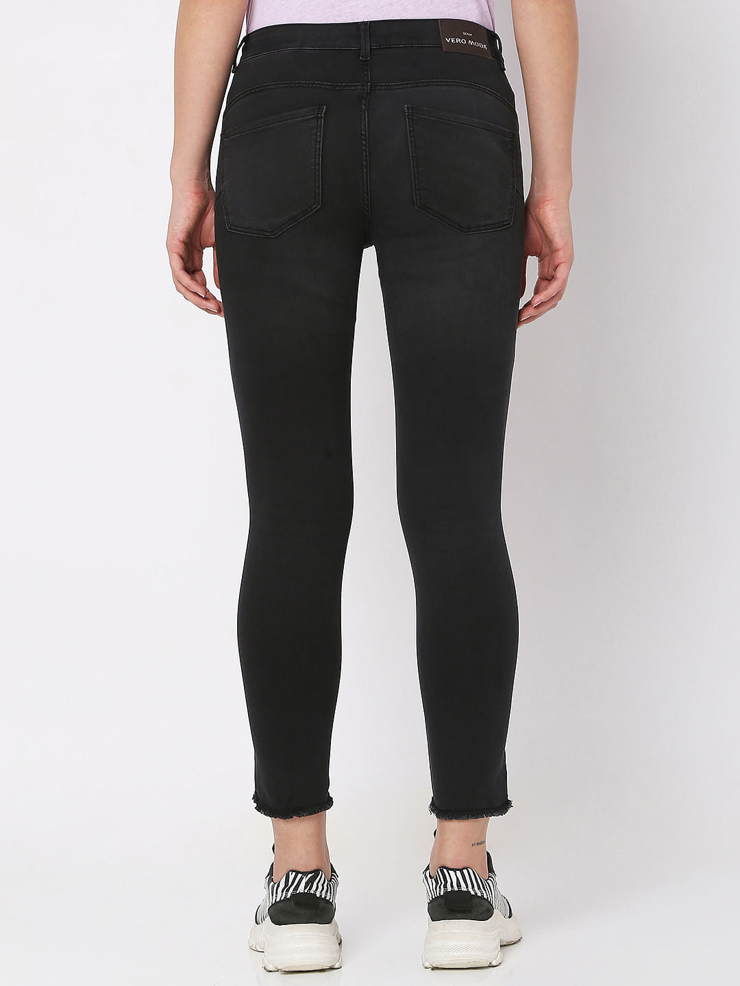 Black Mid Rise Pushup Wendy Skinny Jeans