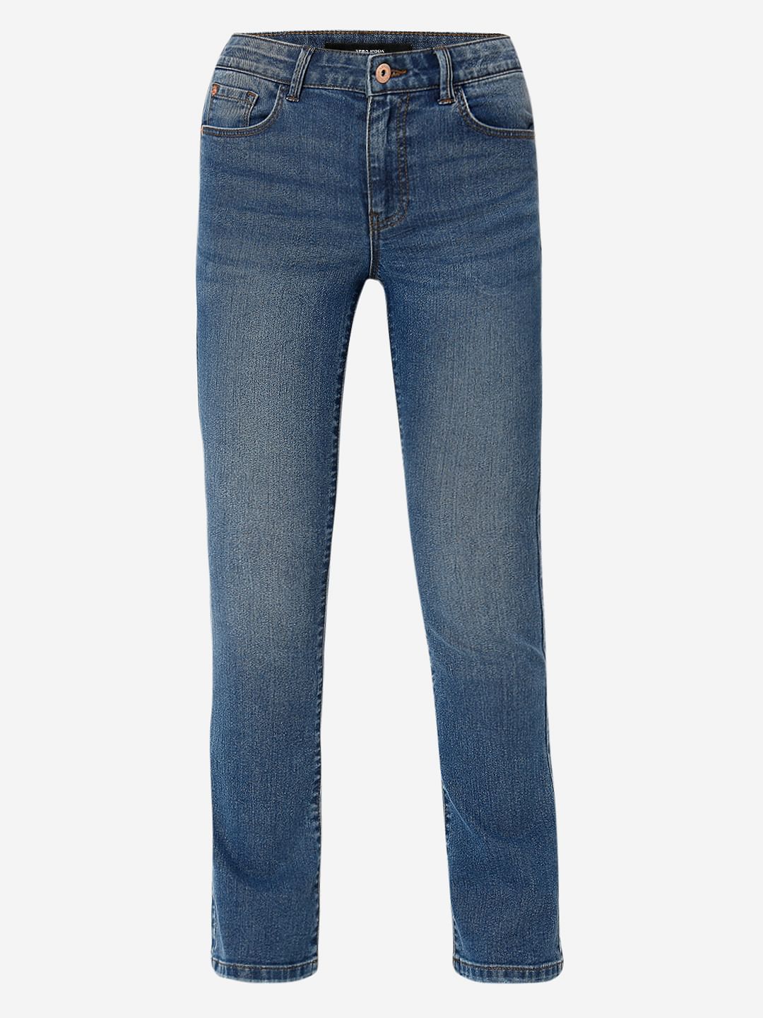 Blue Mid Rise Petra Bootcut Jeans