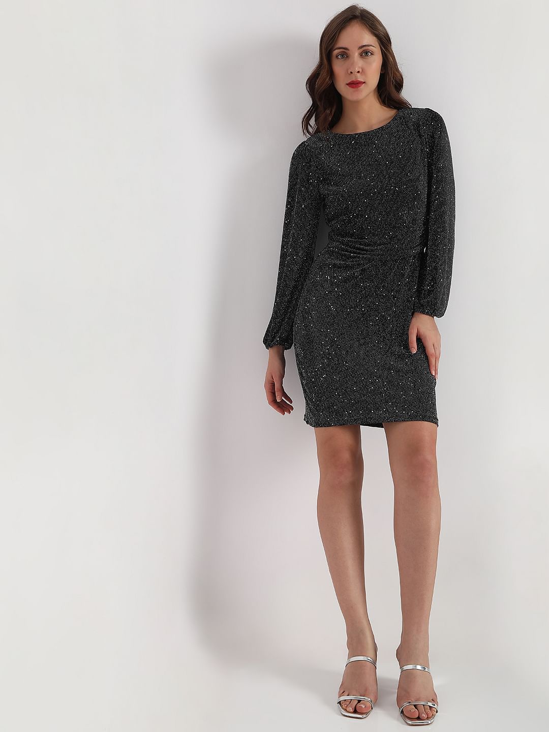 Black Shimmer Bodycon Dress