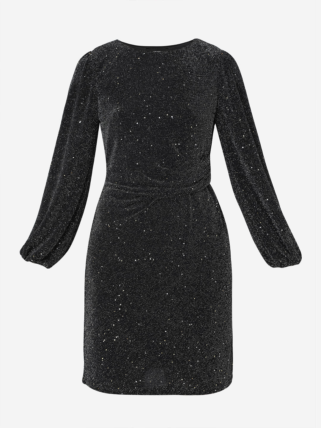 Black Shimmer Bodycon Dress
