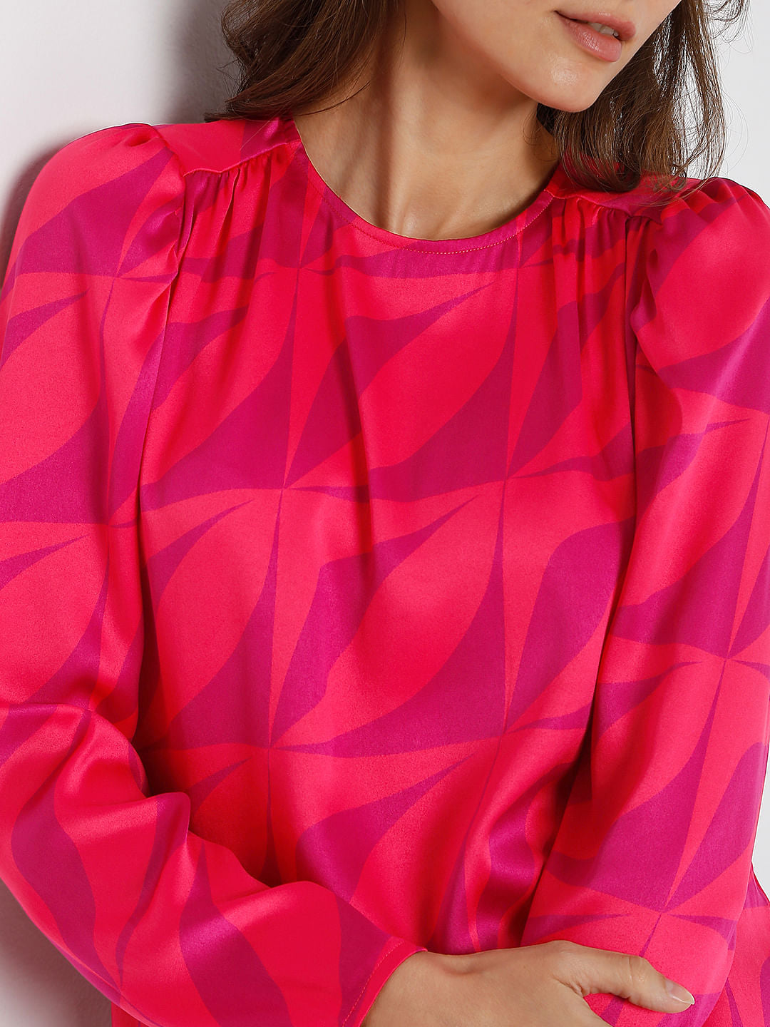 Red Abstract Print Top