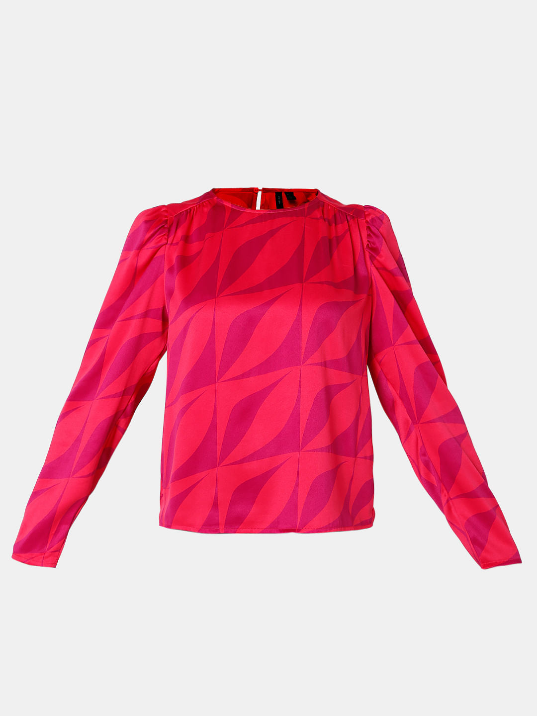 Red Abstract Print Top