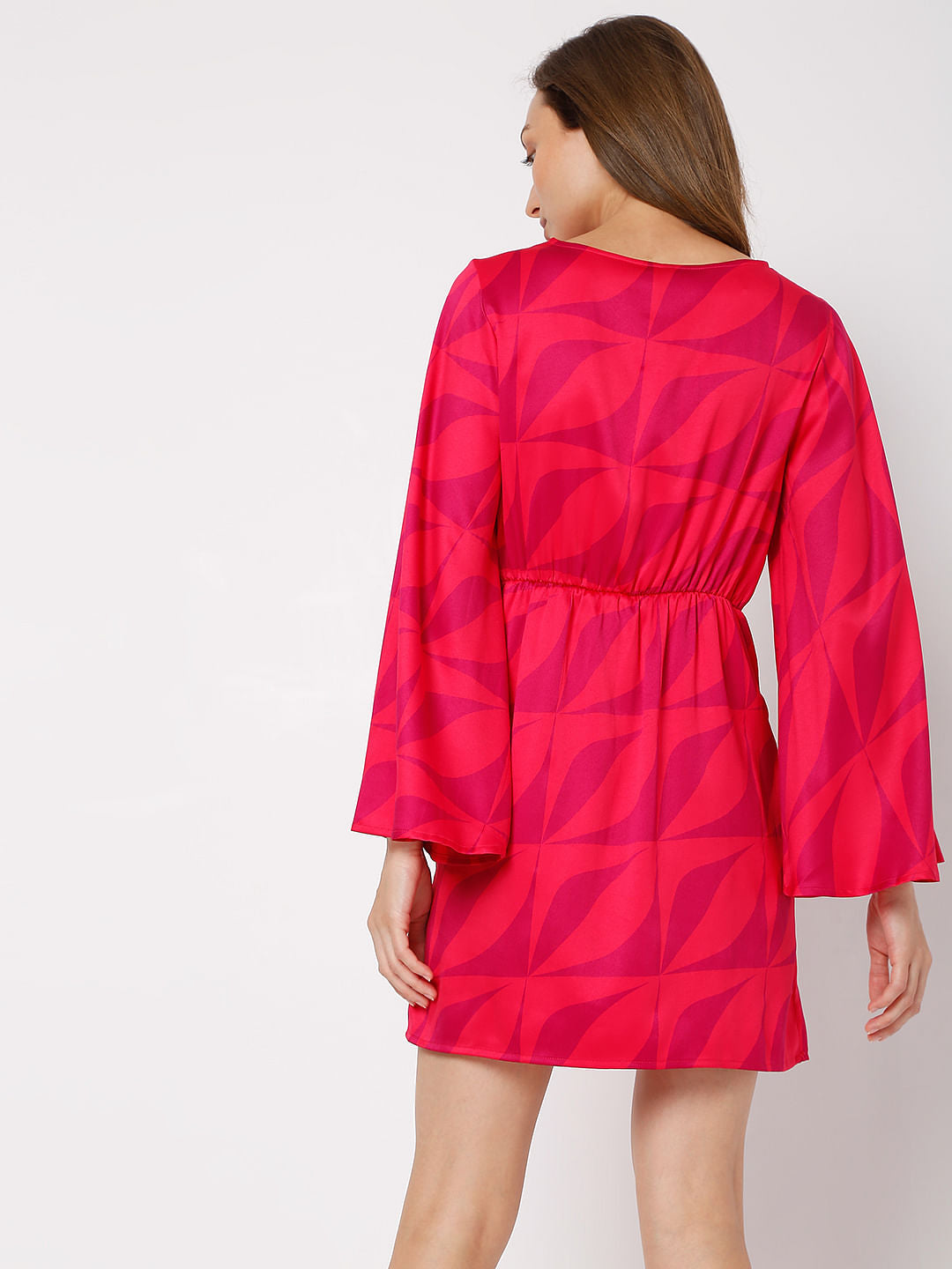 Red Abstract Print Mini Dress