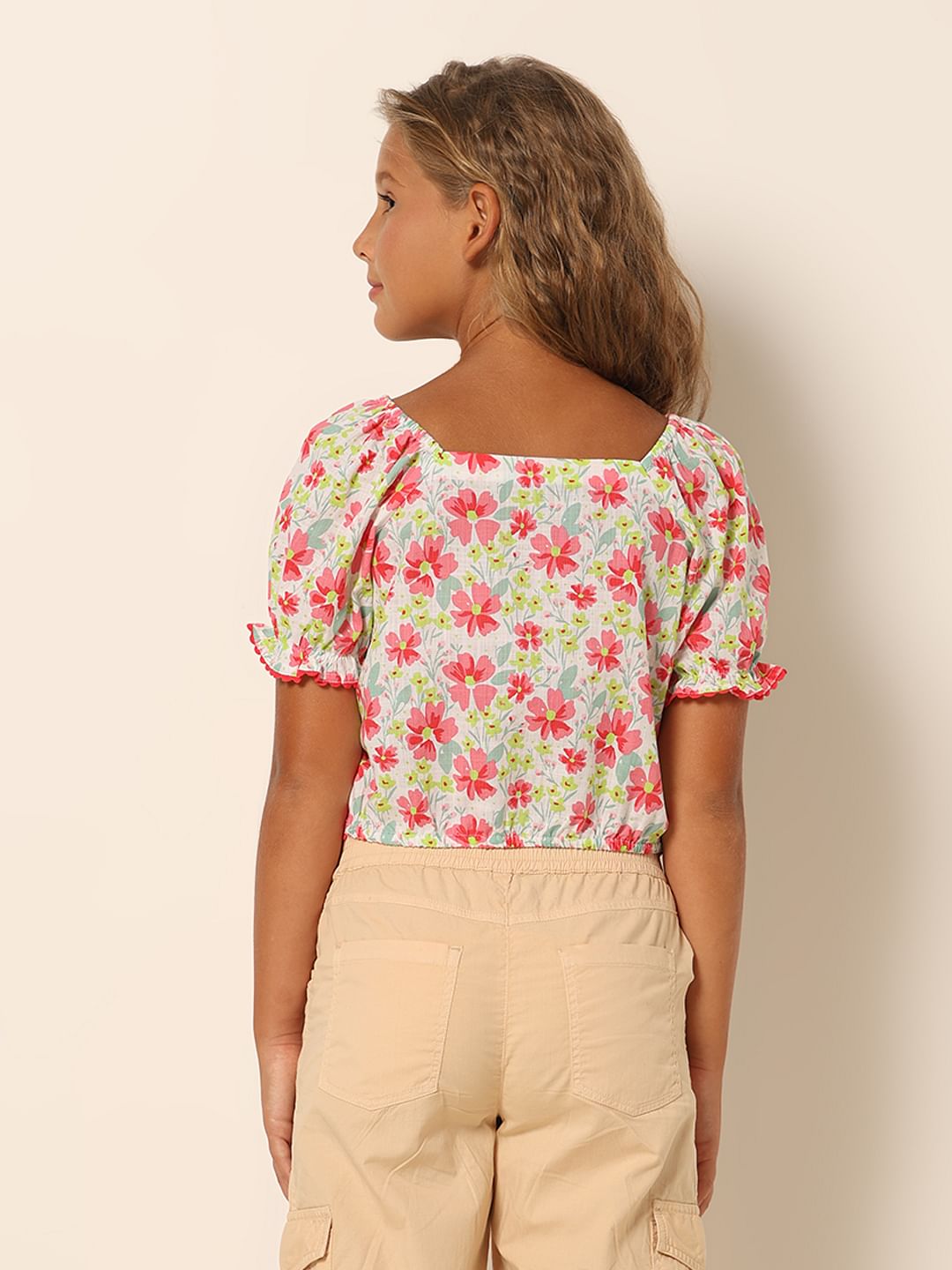 Girls Pink Floral Top
