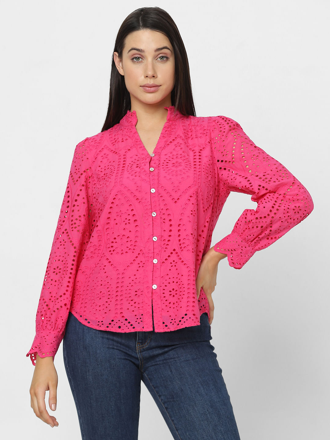 Pink Lace Cotton Top