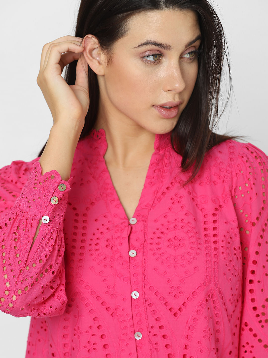 Pink Lace Cotton Top