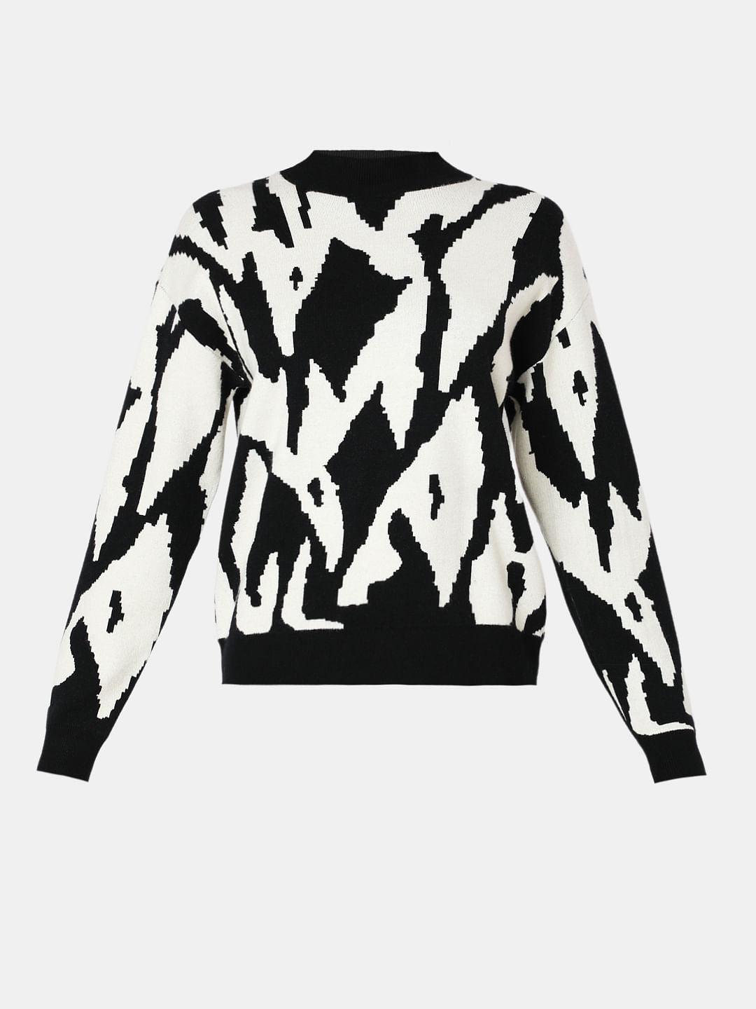 Monochrome High Neck Co-Ord Set Pullover