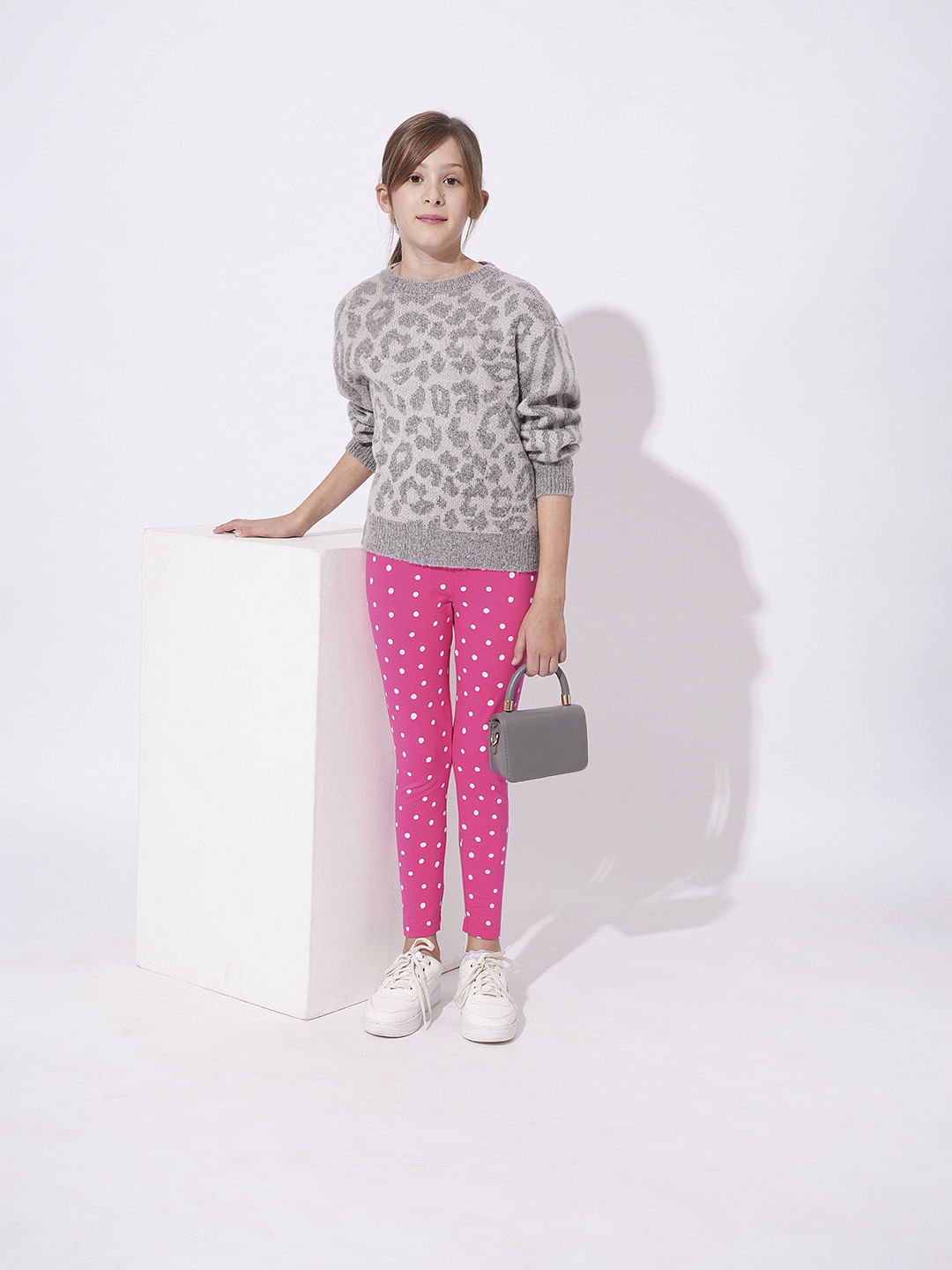 Girls Grey Printed Pullover