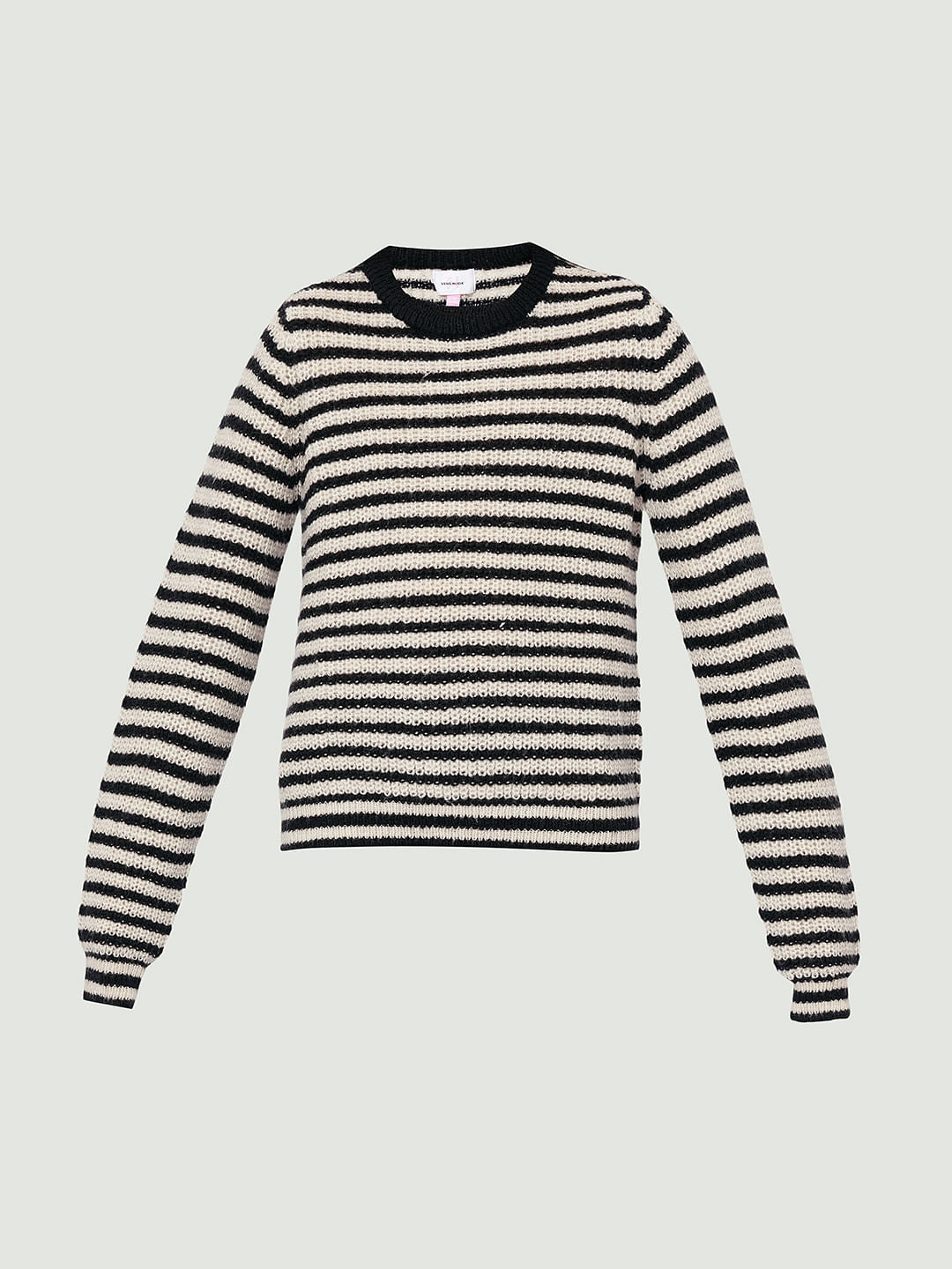 Girls Black Horizontal Striped Pullover