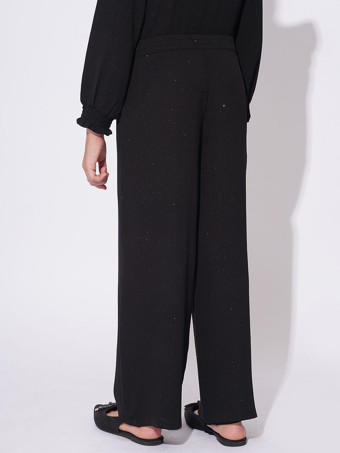 Girls Black Shimmer Co-Ord Set Pant