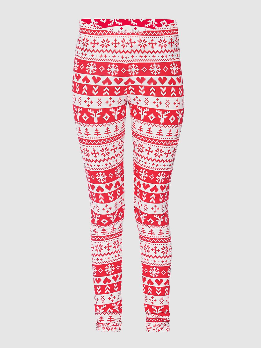 Girls Red Christmas Printed Co-Ord Set