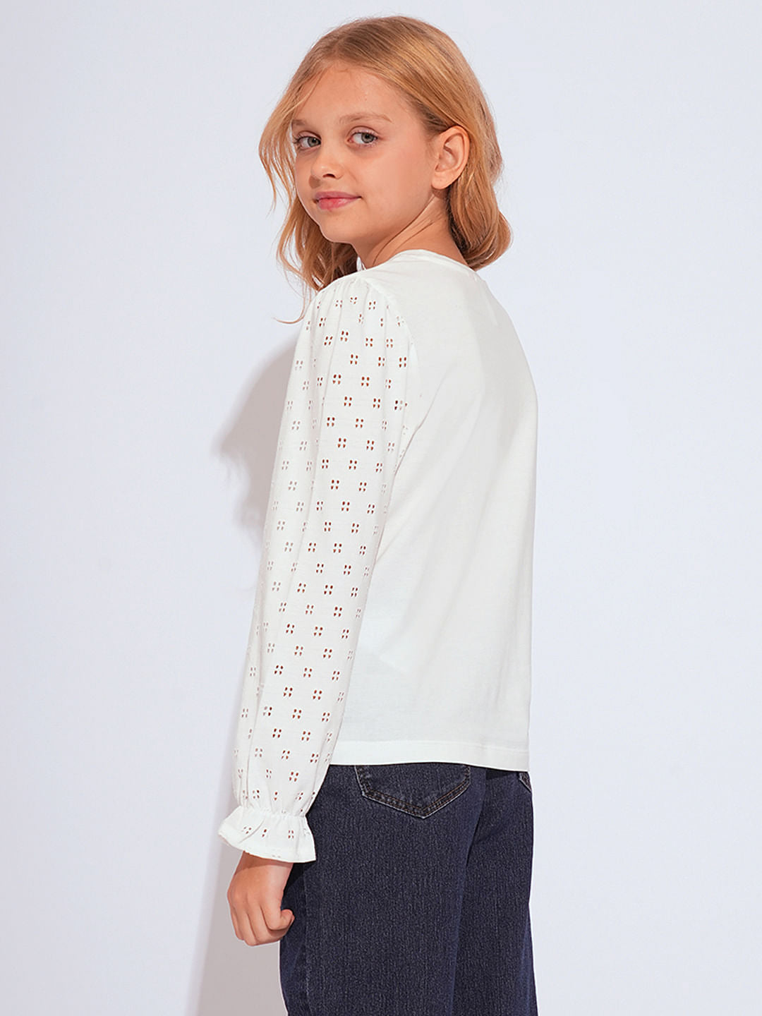 Girls White Organic Cotton Top