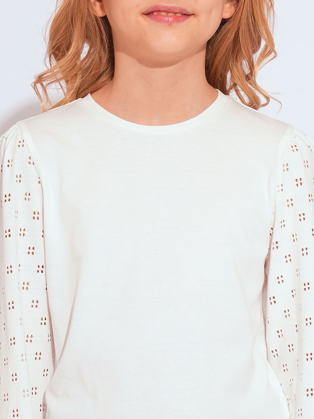 Girls White Organic Cotton Top