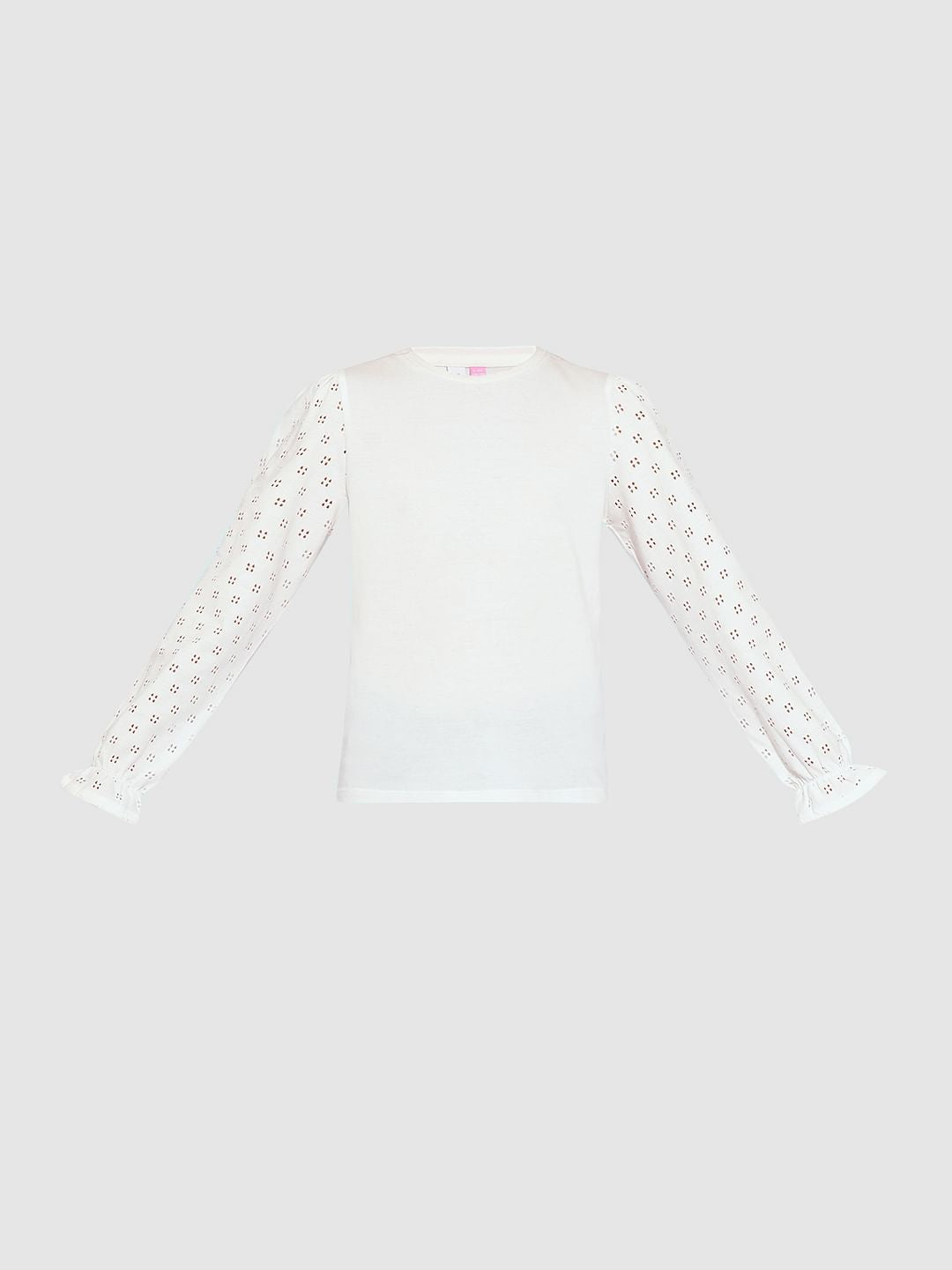 Girls White Organic Cotton Top