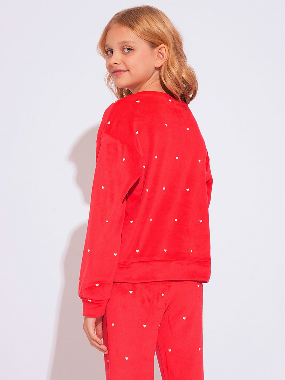 Girls Red Velvet Co-Ord Set Top