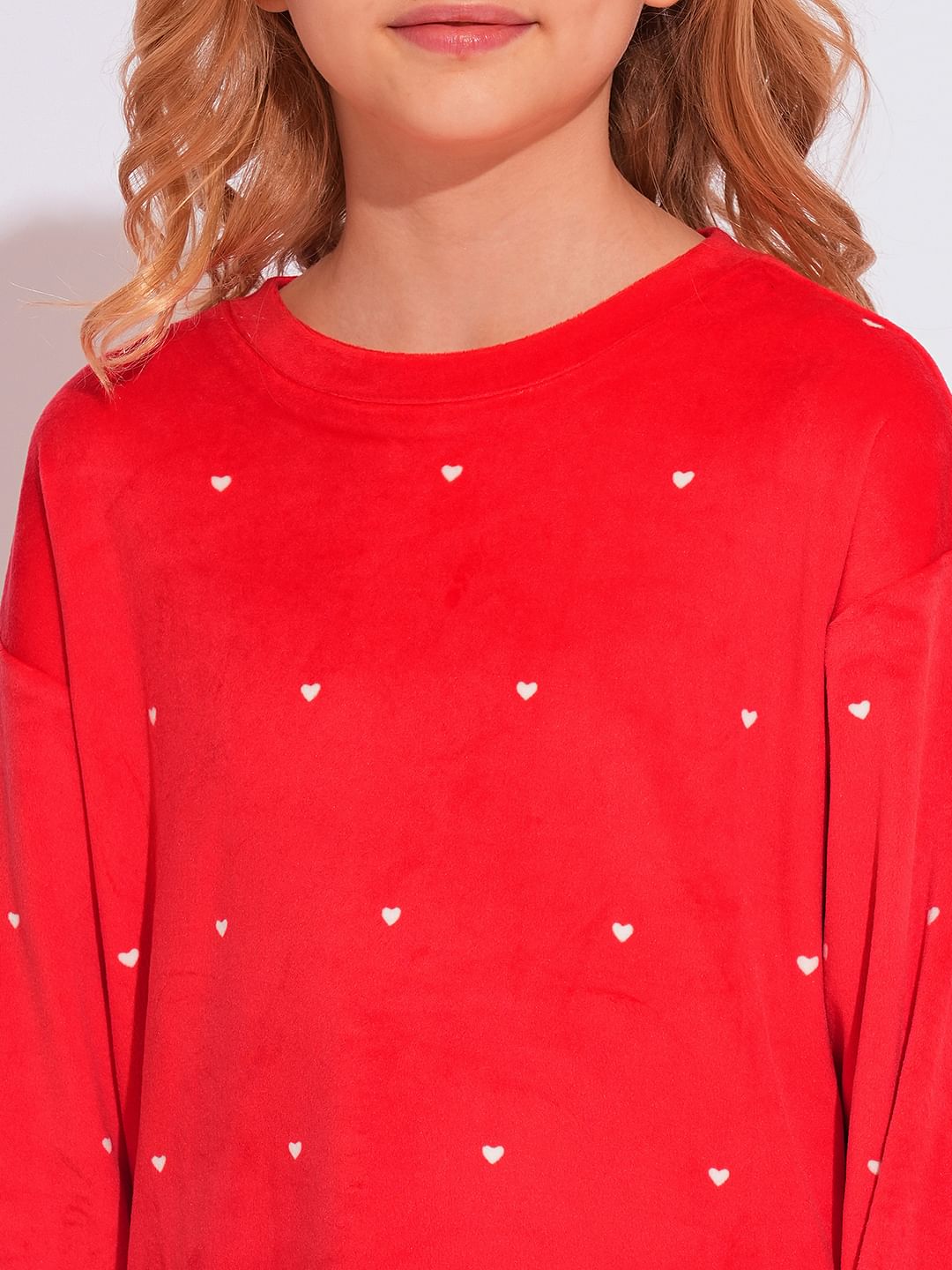 Girls Red Velvet Co-Ord Set Top