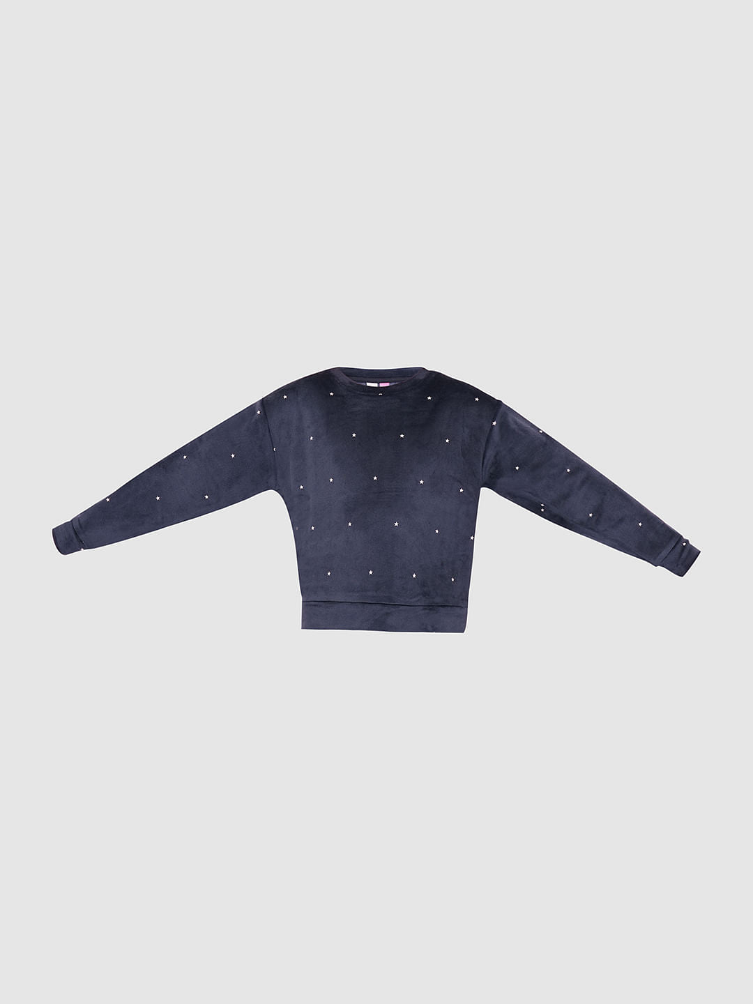 Girls Blue Velvet Co-Ord Set Top