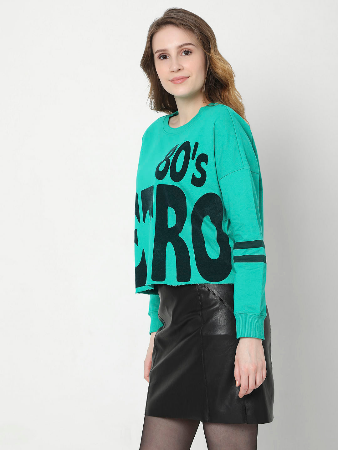 Green Graphic Print Sweatshirt