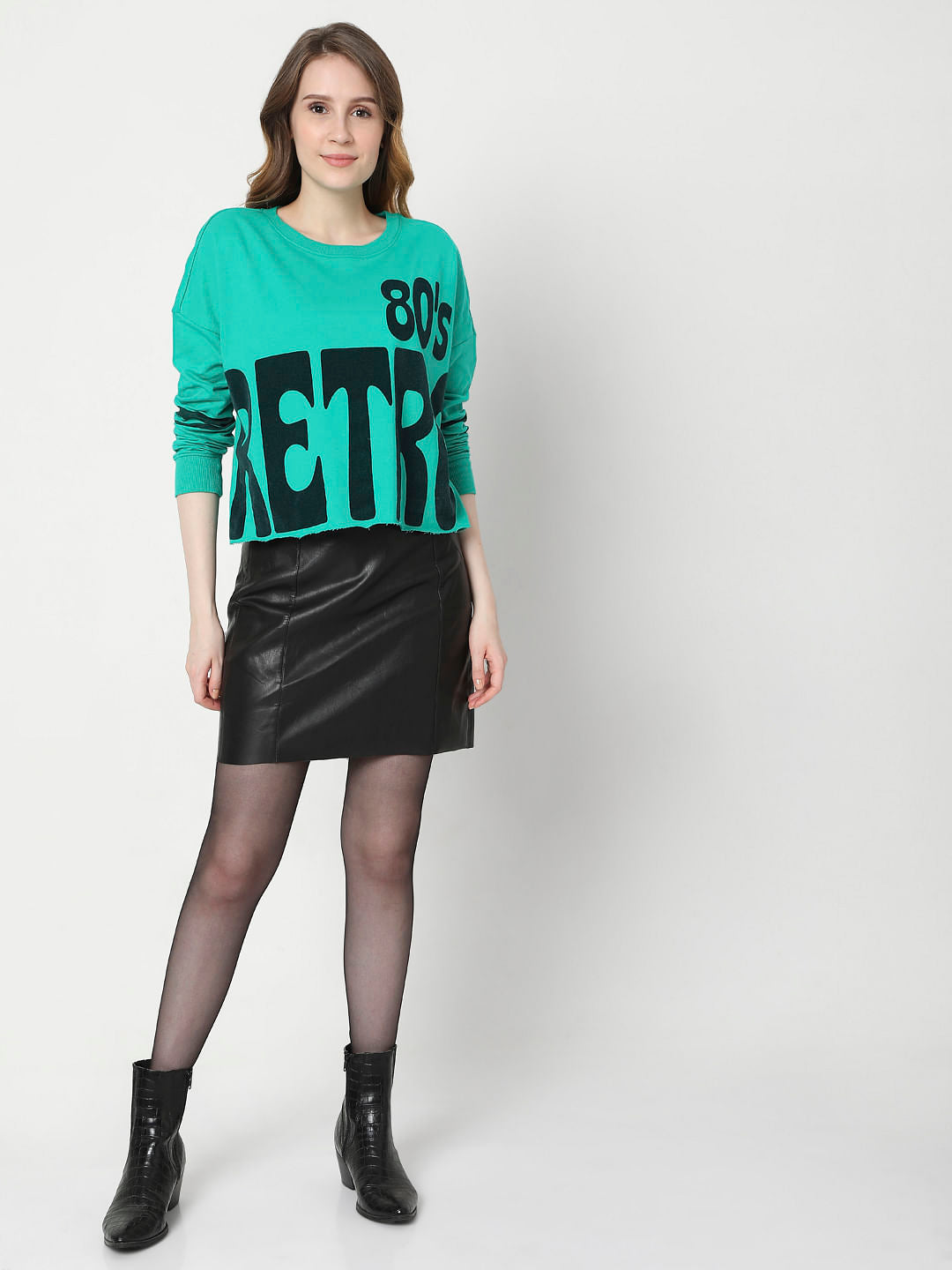 Green Graphic Print Sweatshirt