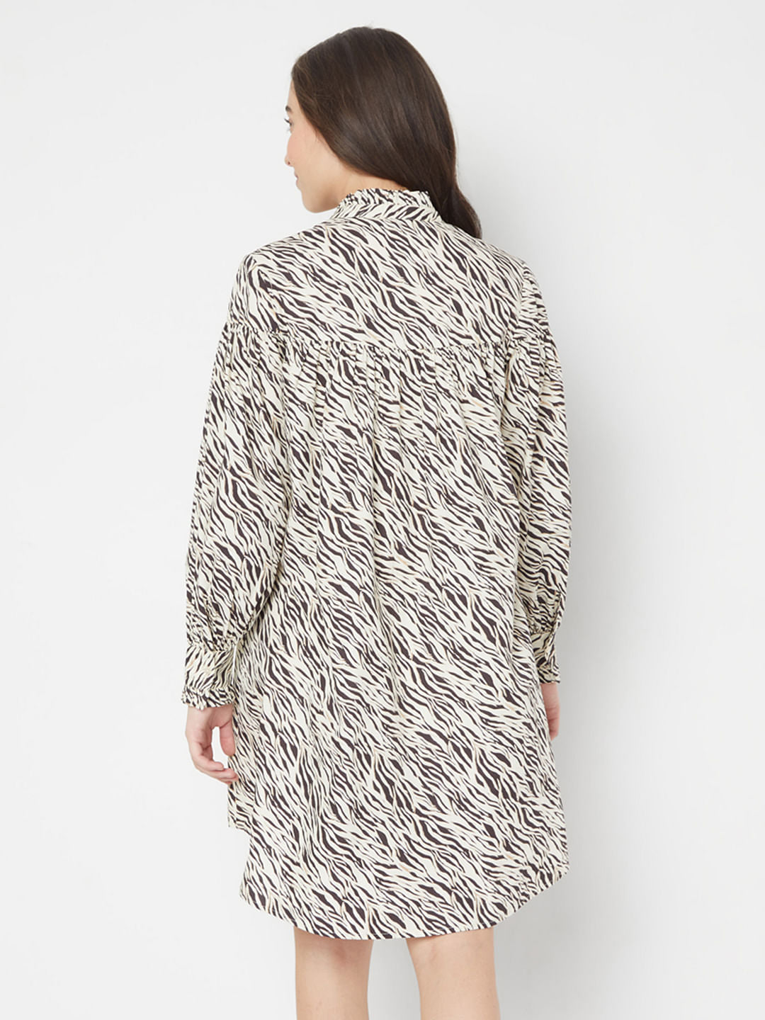 Beige Animal Print Shift Dress