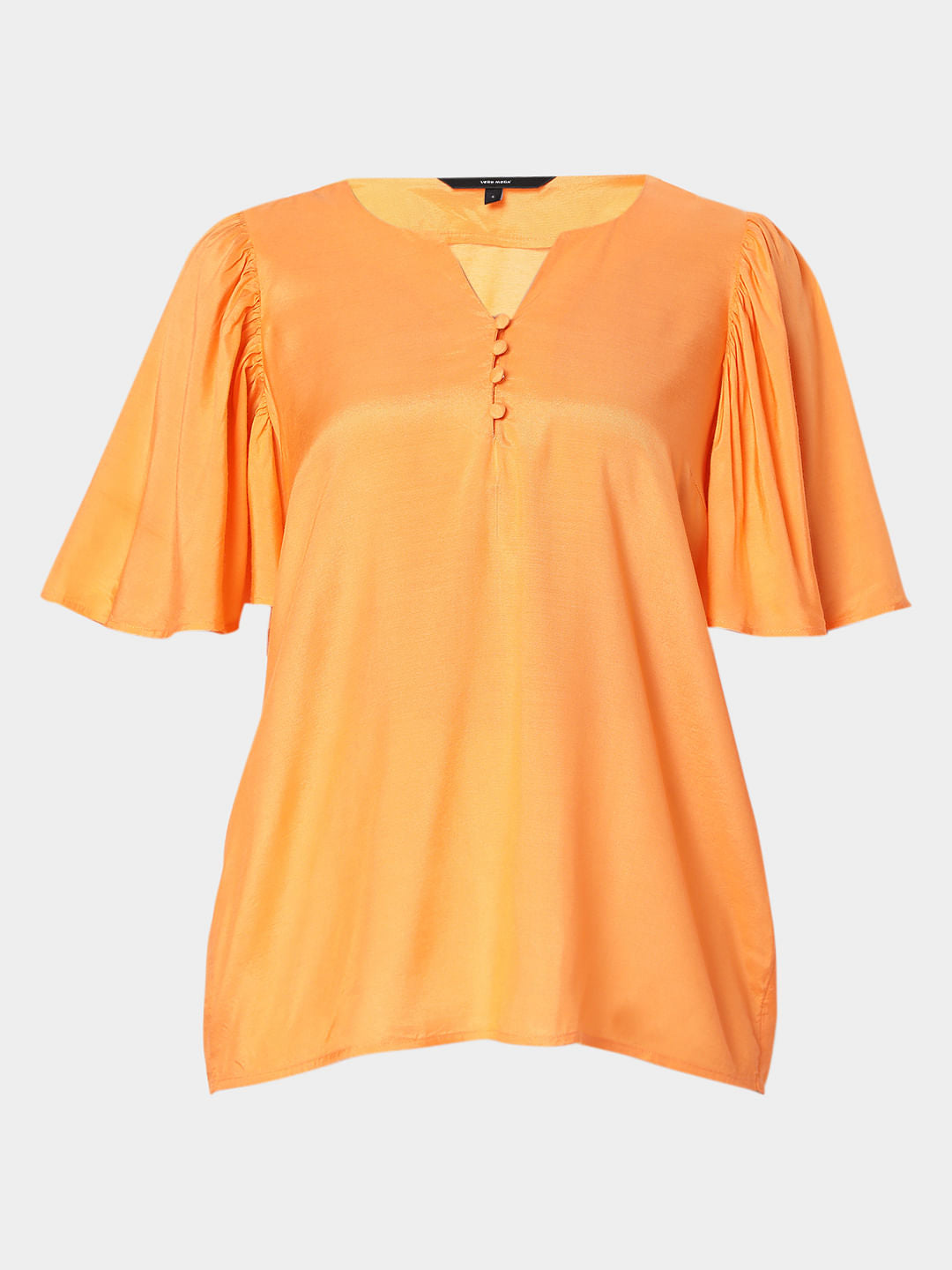 Orange Flared Sleeves Top