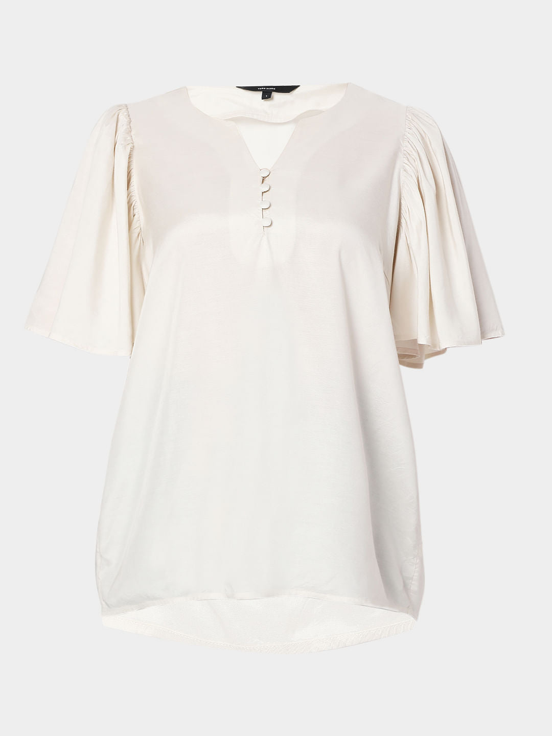 Beige Flared Sleeves Top