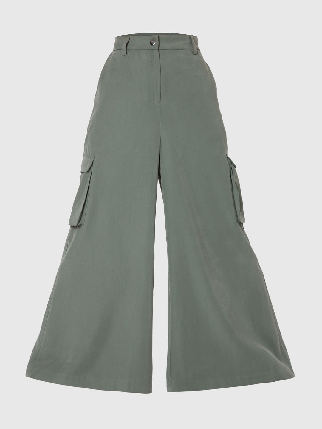 Green Wide Leg Utility Pants