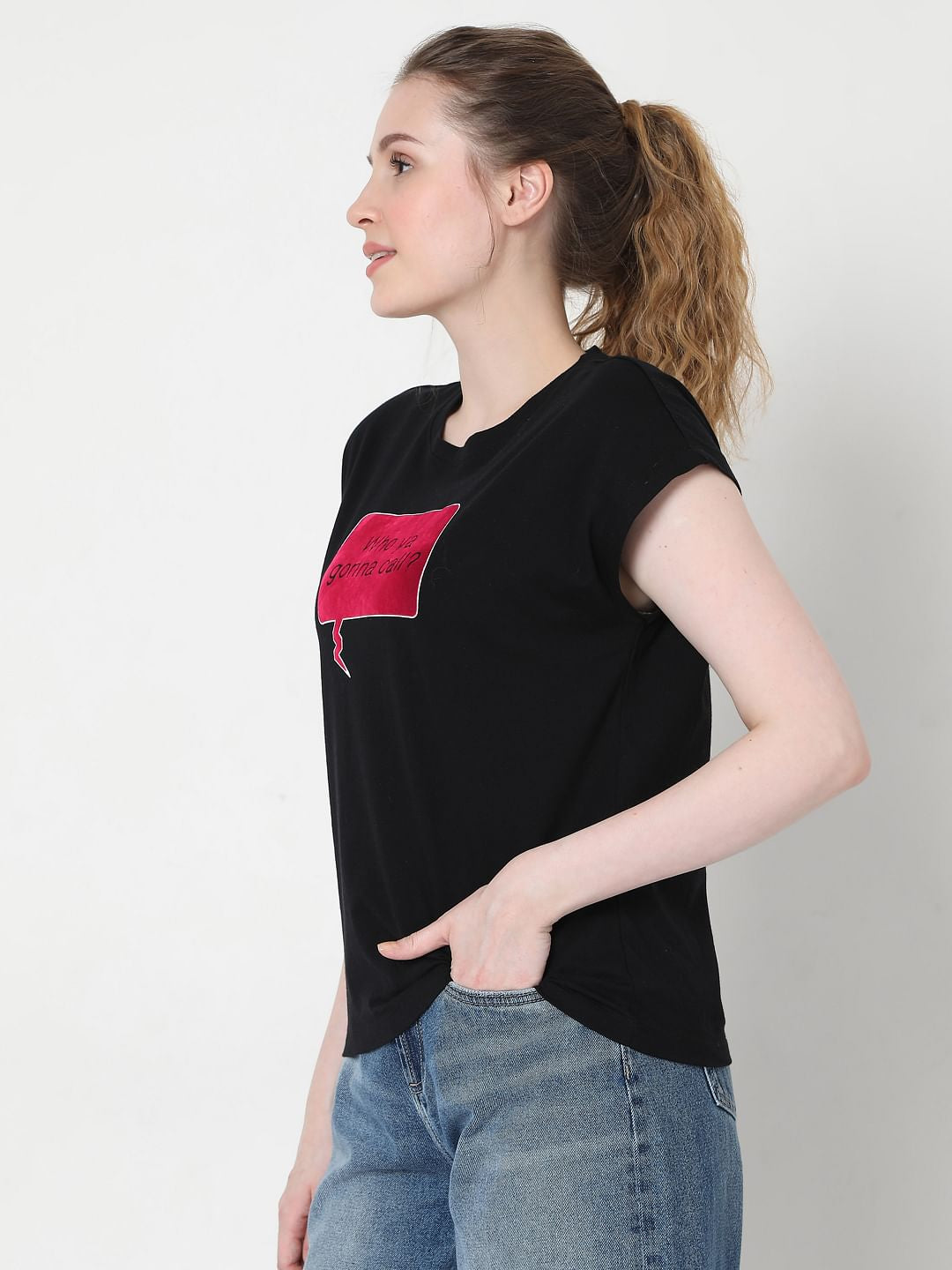 Black Graphic Print T-Shirt