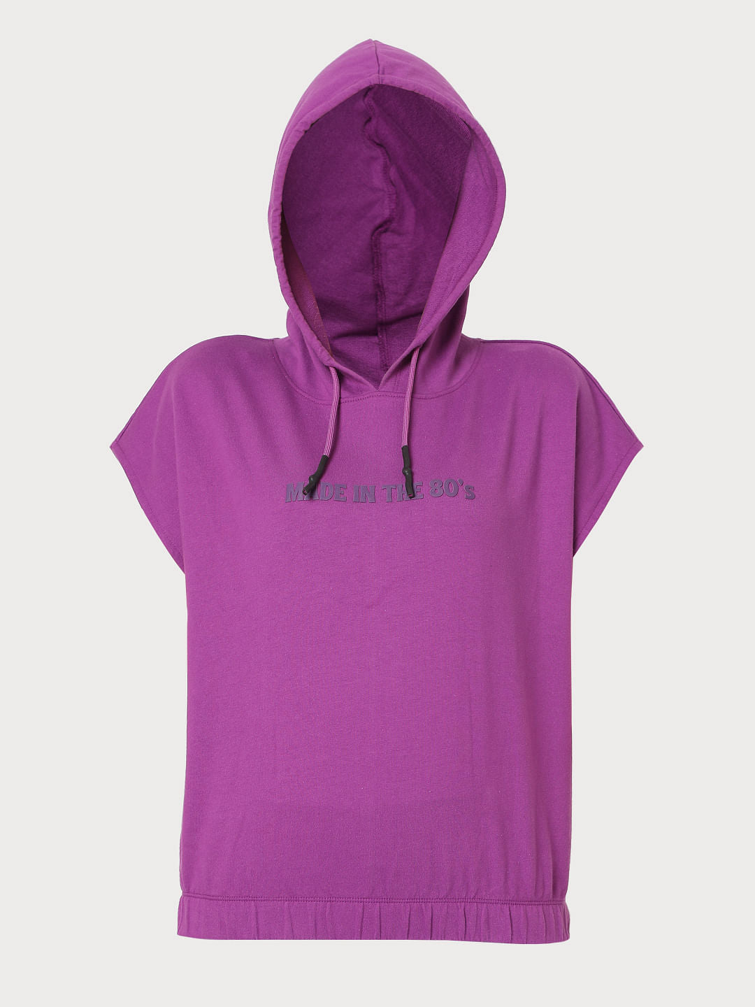 Purple Short Sleeves Sweatshirt
