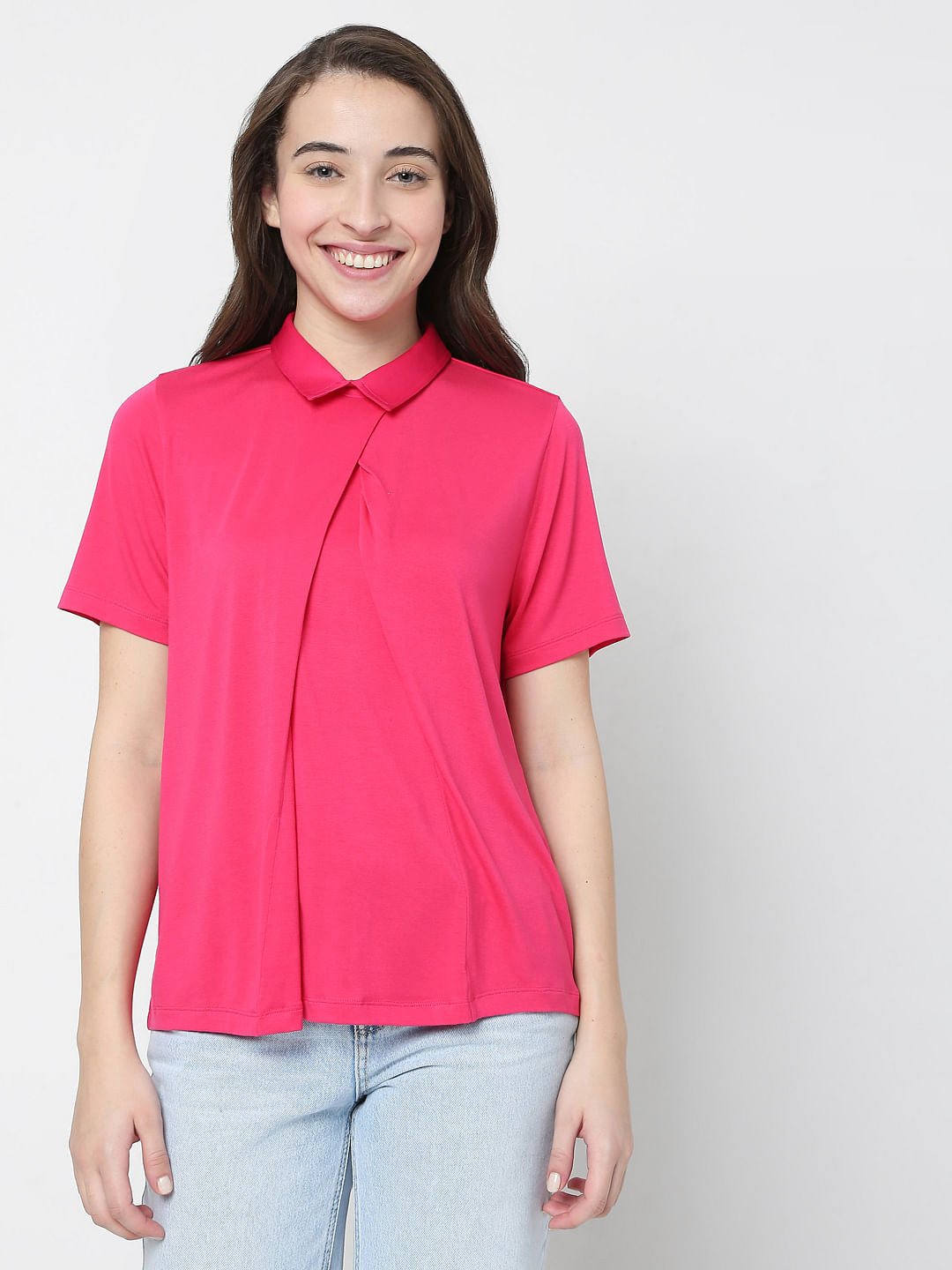 Pink Collared Top