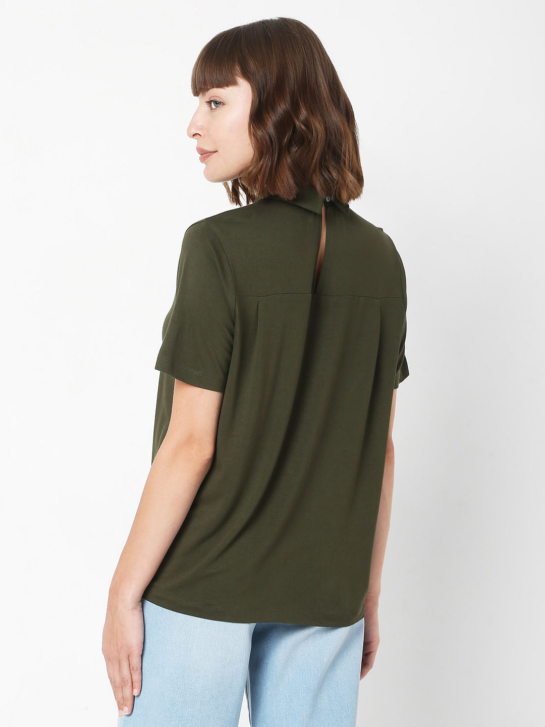 Green Collared Top