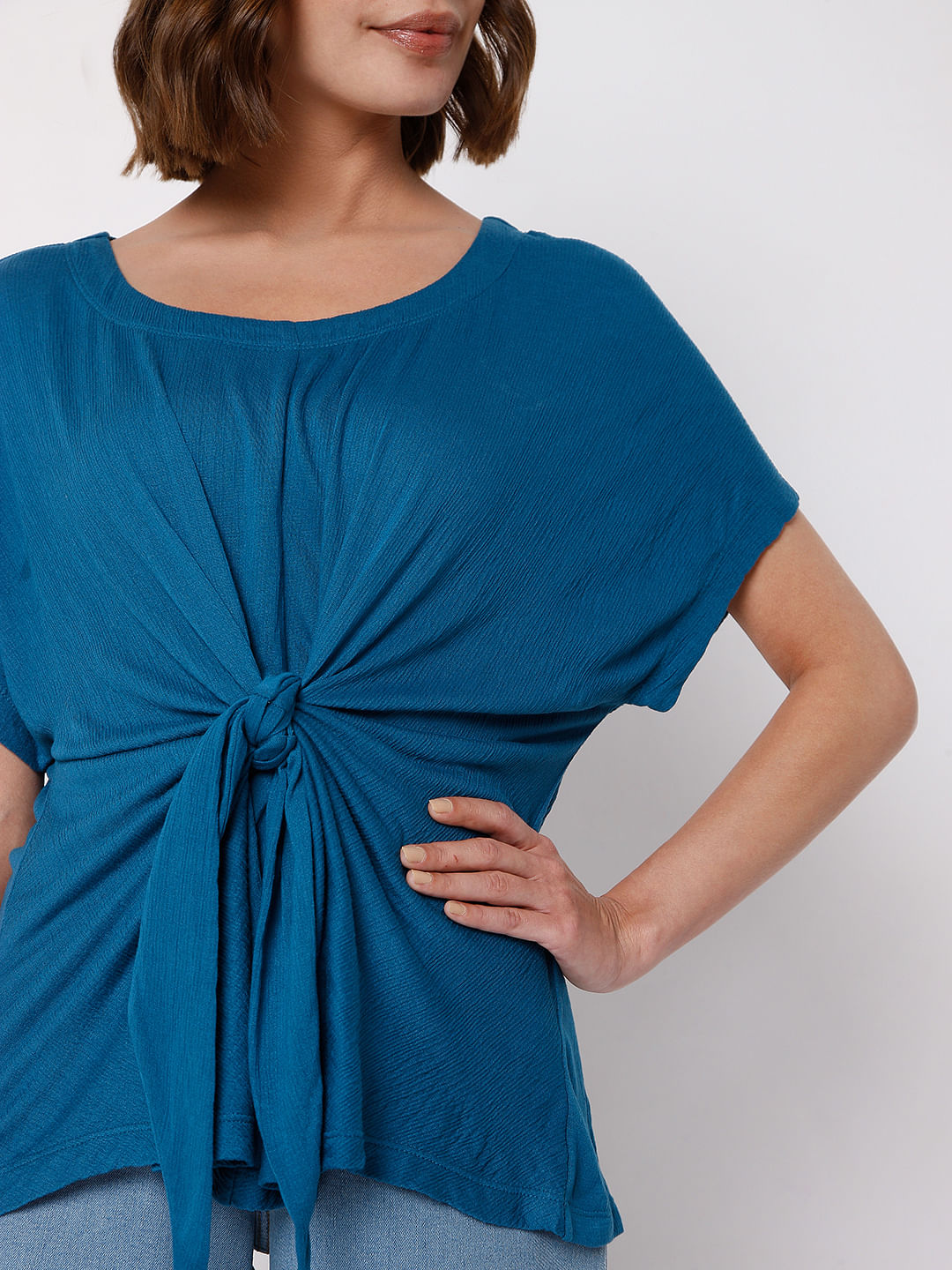 Blue Twisted Top
