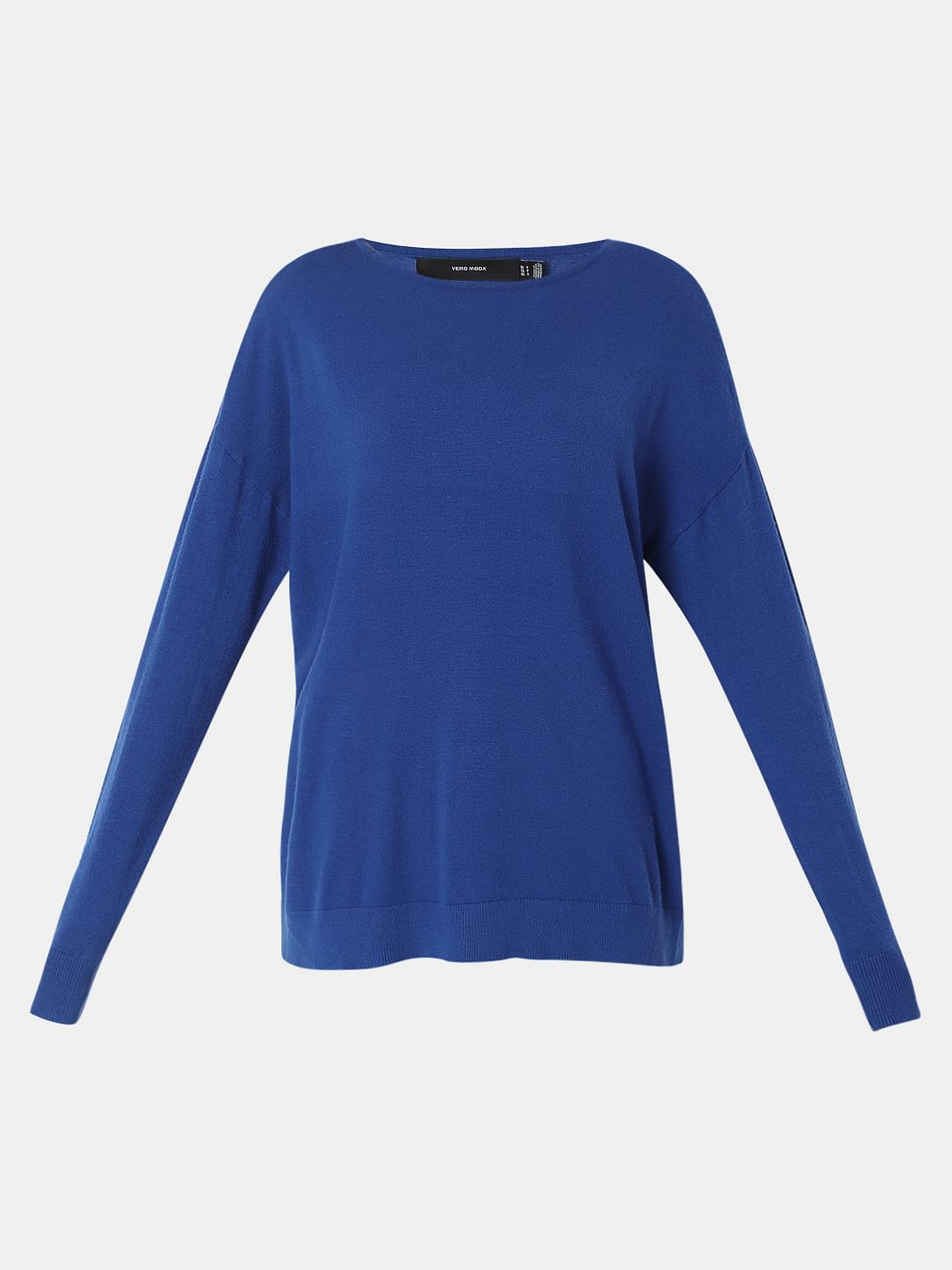 Blue Boat Neck Sweater