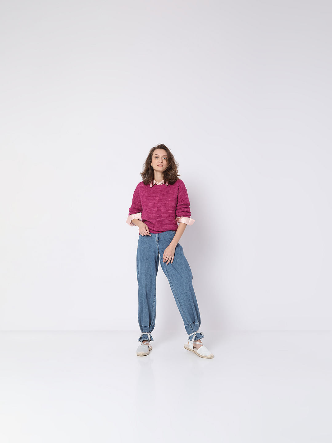 Pink Textured Sweater