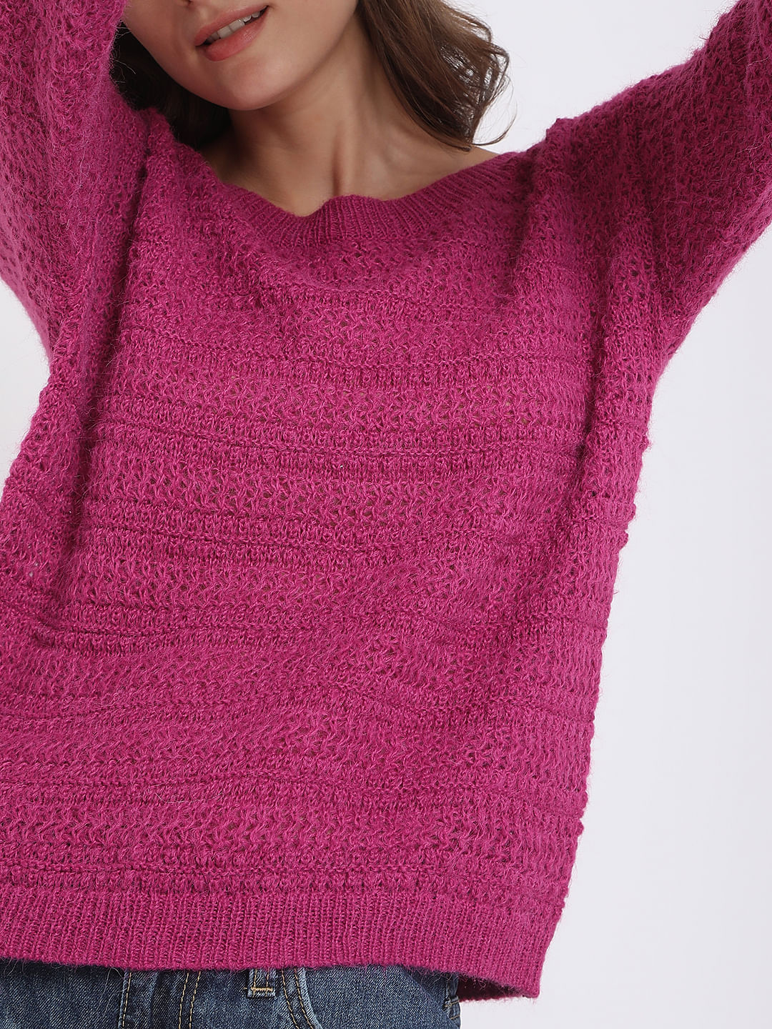 Pink Textured Sweater