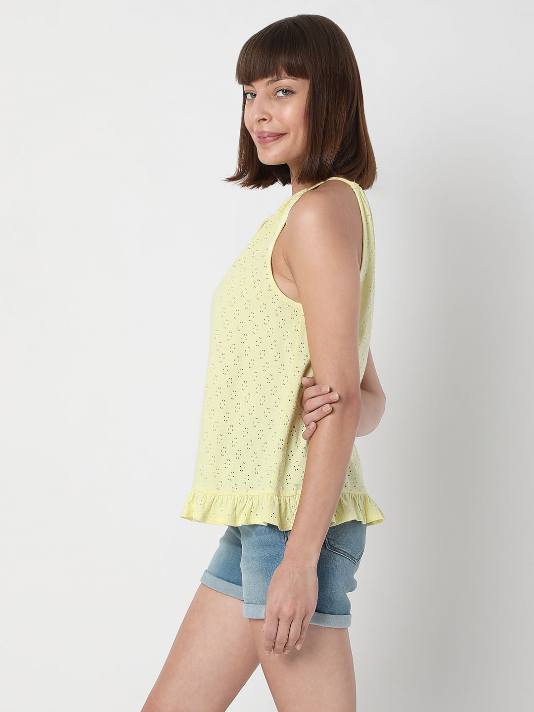 Yellow Halter Neck Top