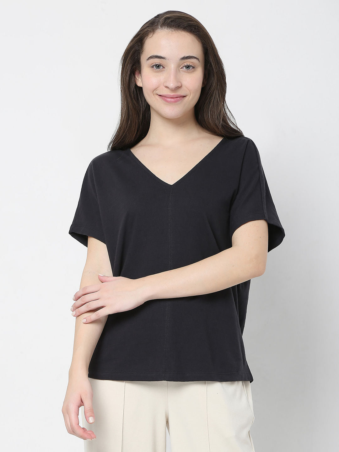 Black Solid T-Shirt