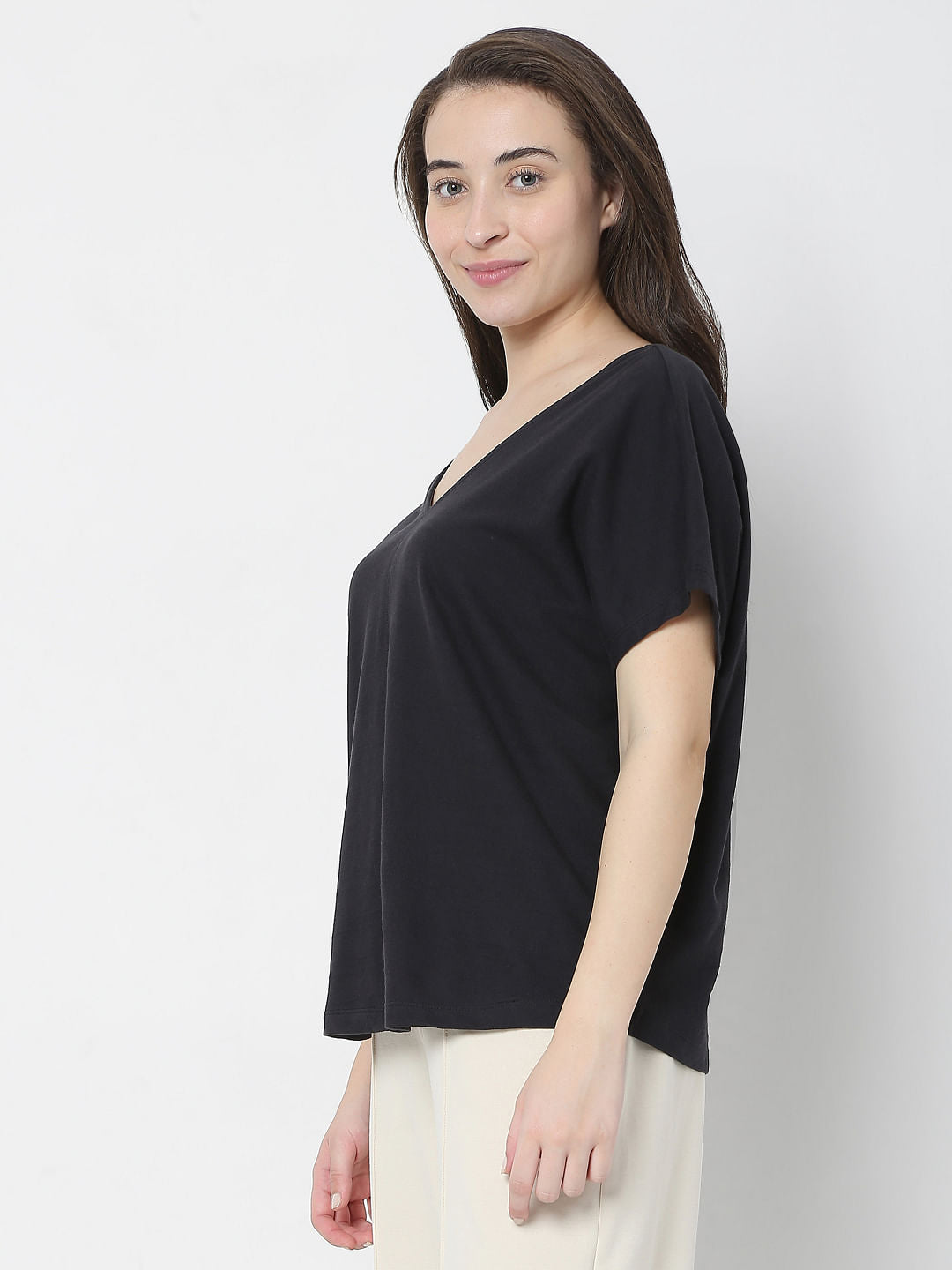 Black Solid T-Shirt