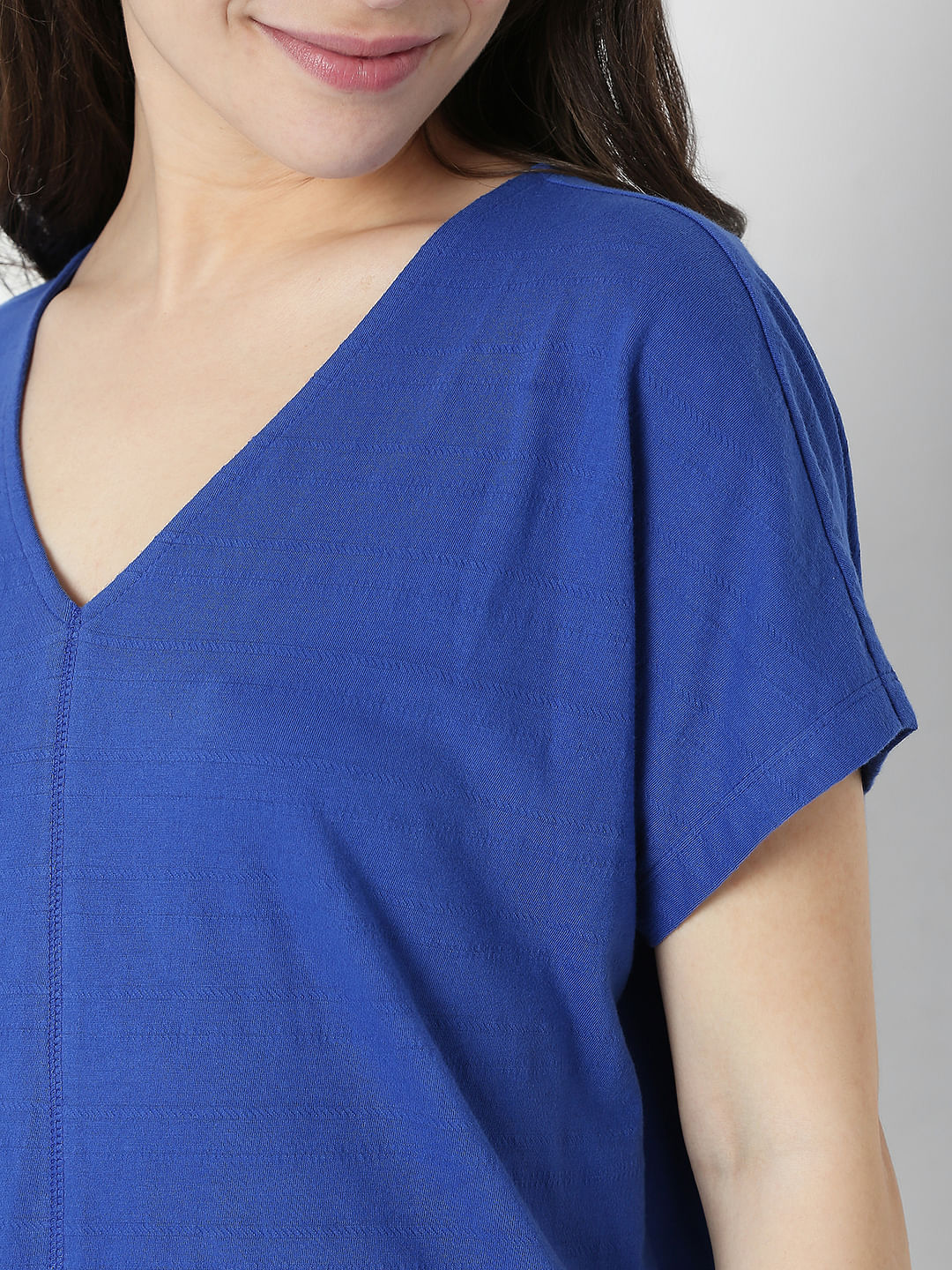 Blue Drop Shoulder T-Shirt