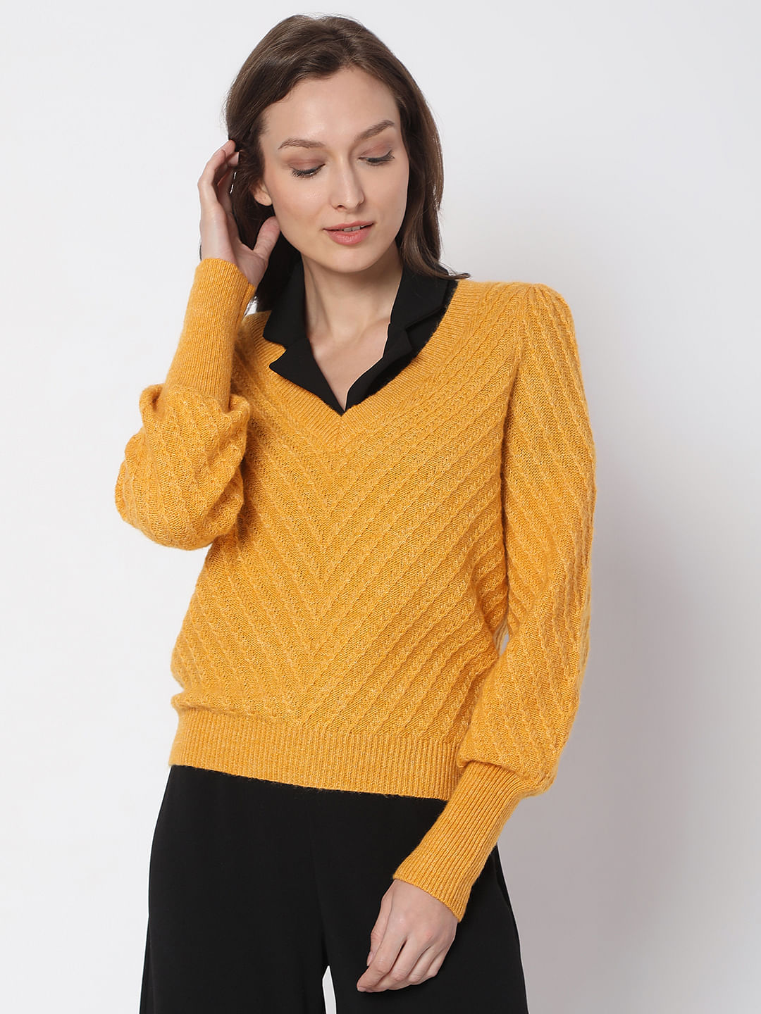 Mustard Textured Sweater