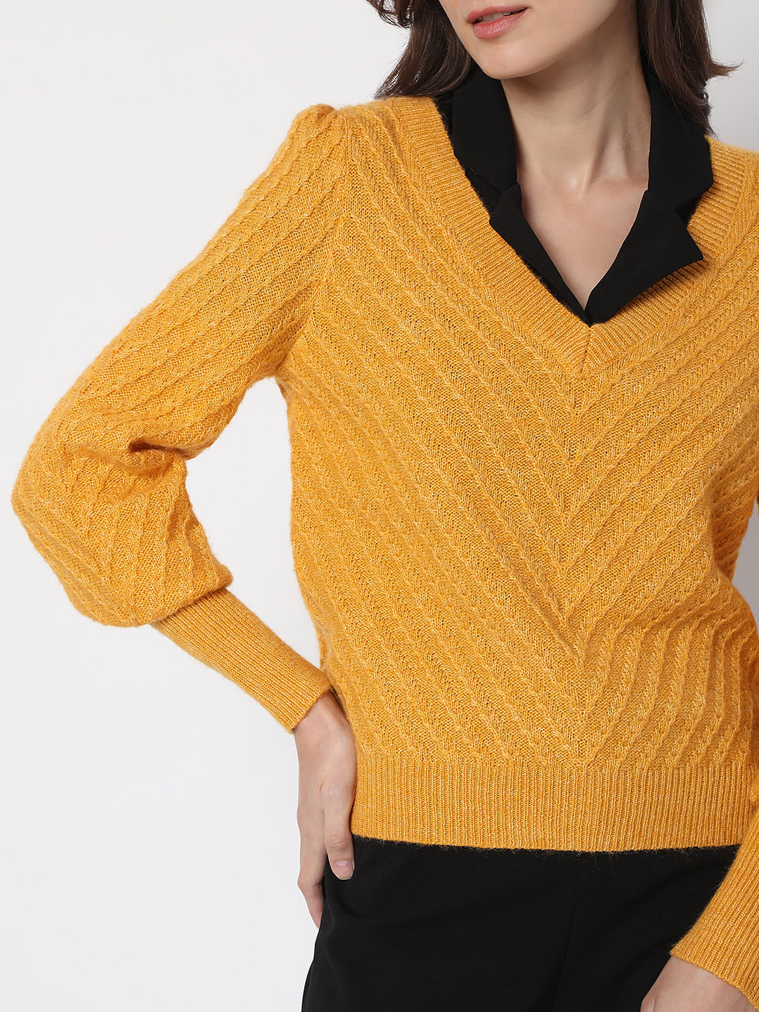 Mustard Textured Sweater