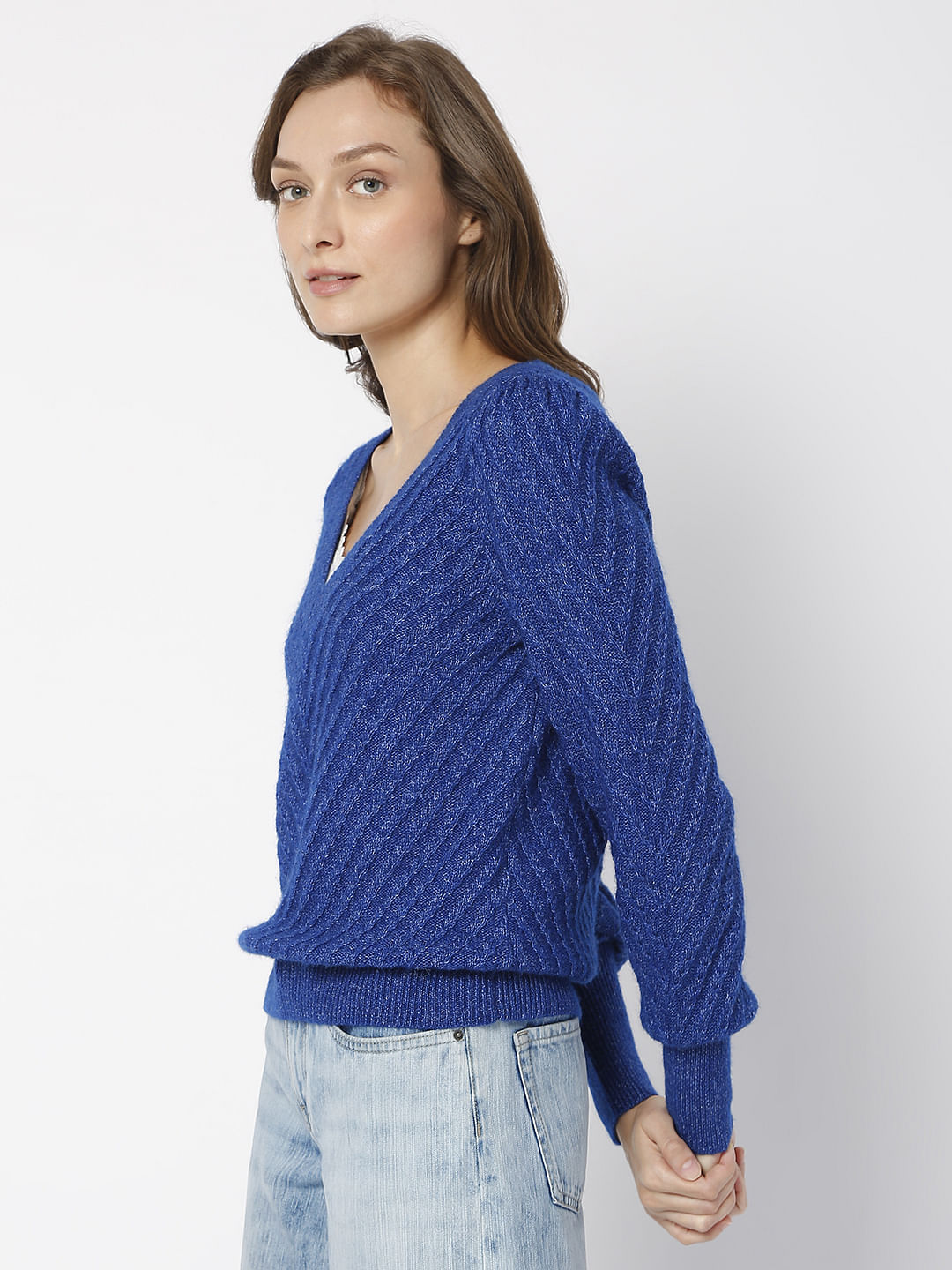 Blue V-Neck Sweater